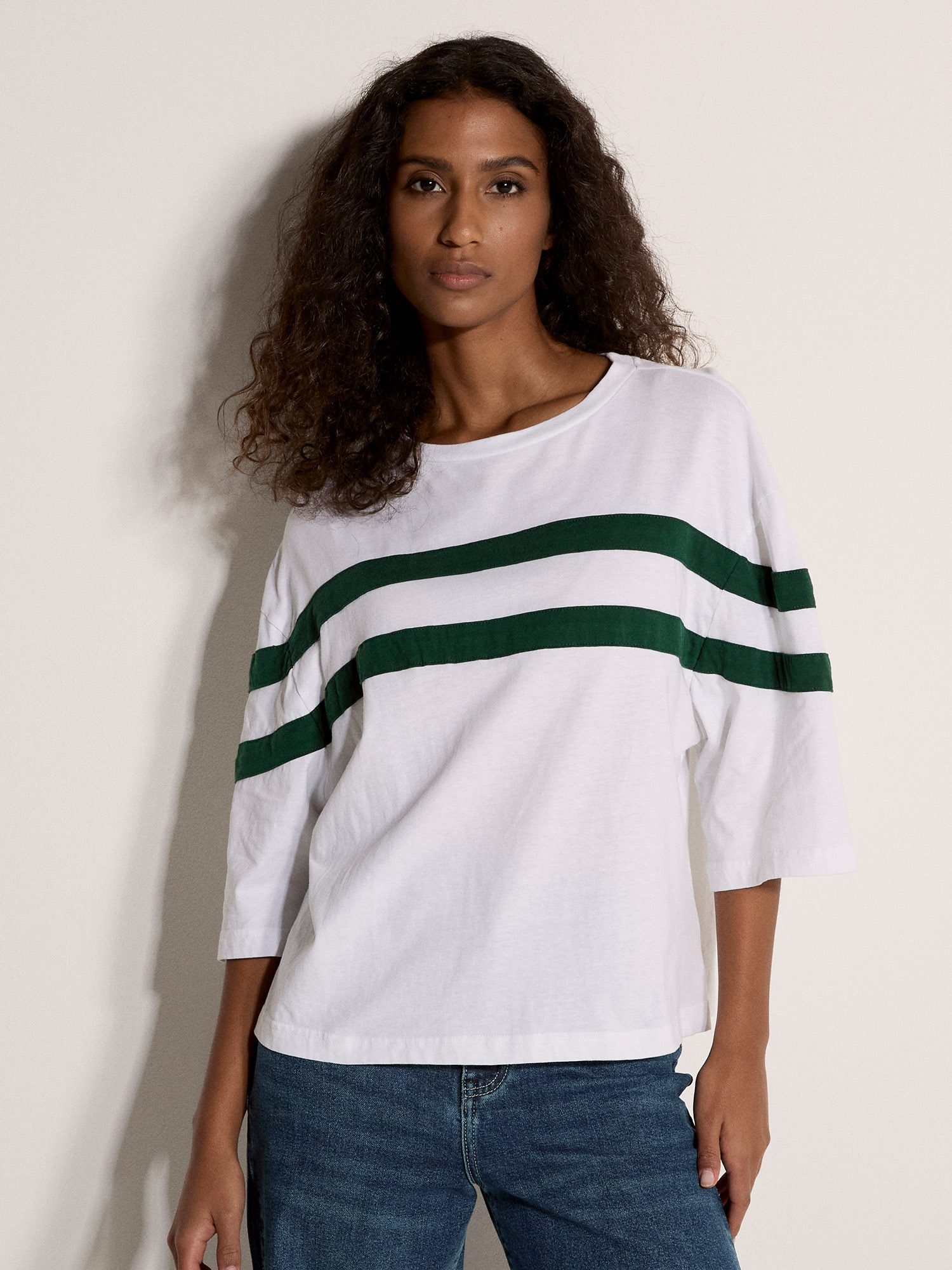 Apricot T-Shirt Sportliches gestreiftes Boxy-T-Shirt mit Streifen