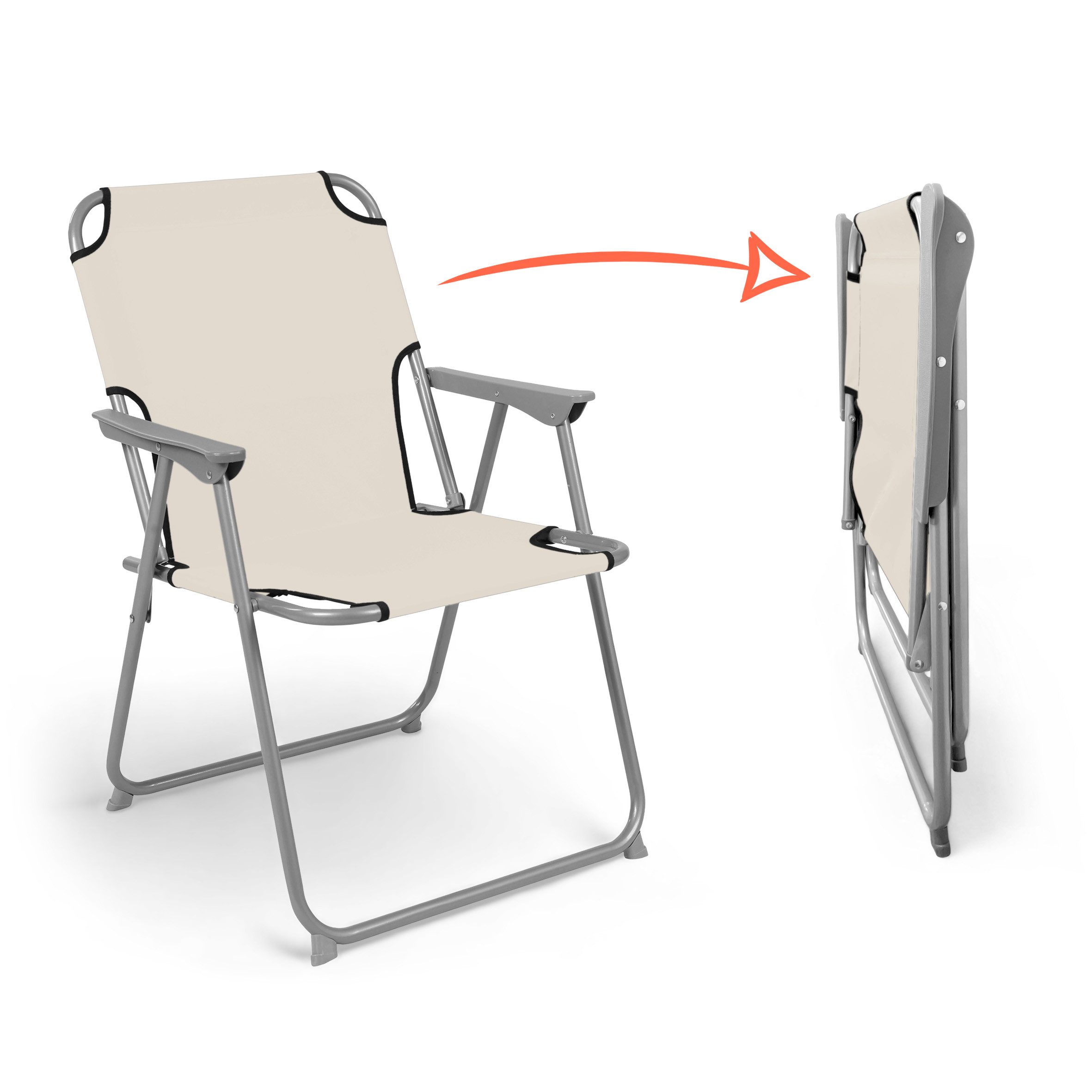 Spetebo Campingstuhl Camping Klappstuhl belastbar bis 120 kg - 2er Set (Anzahl, 1 St), zusammenklappbar