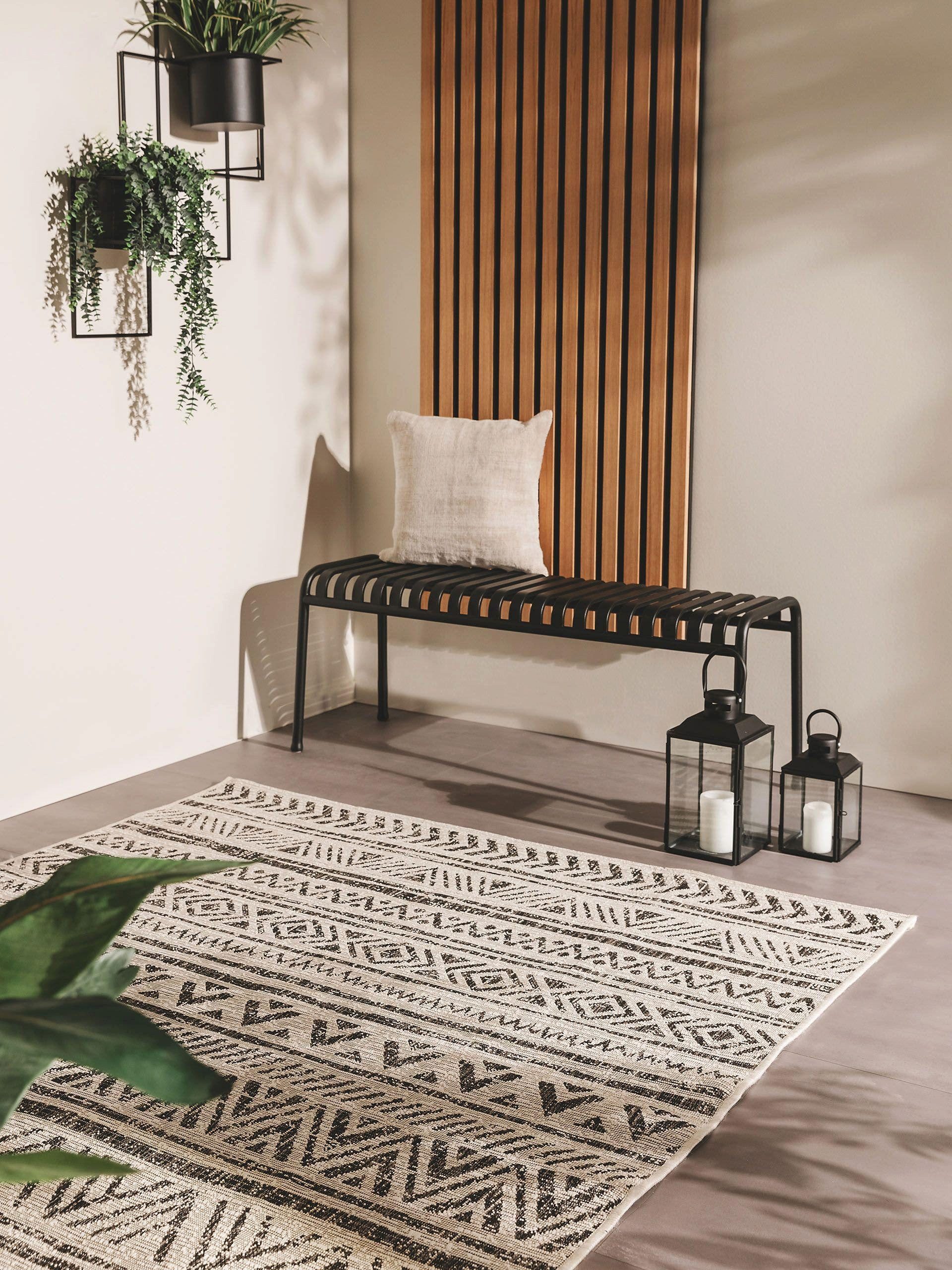 benuta Outdoorteppich Cleo, rechteckig, Höhe: 5 mm, Teppich Wohnzimmer, Schlafzimmer, Esszimmer, Flur, Kunstfaser, Cozy