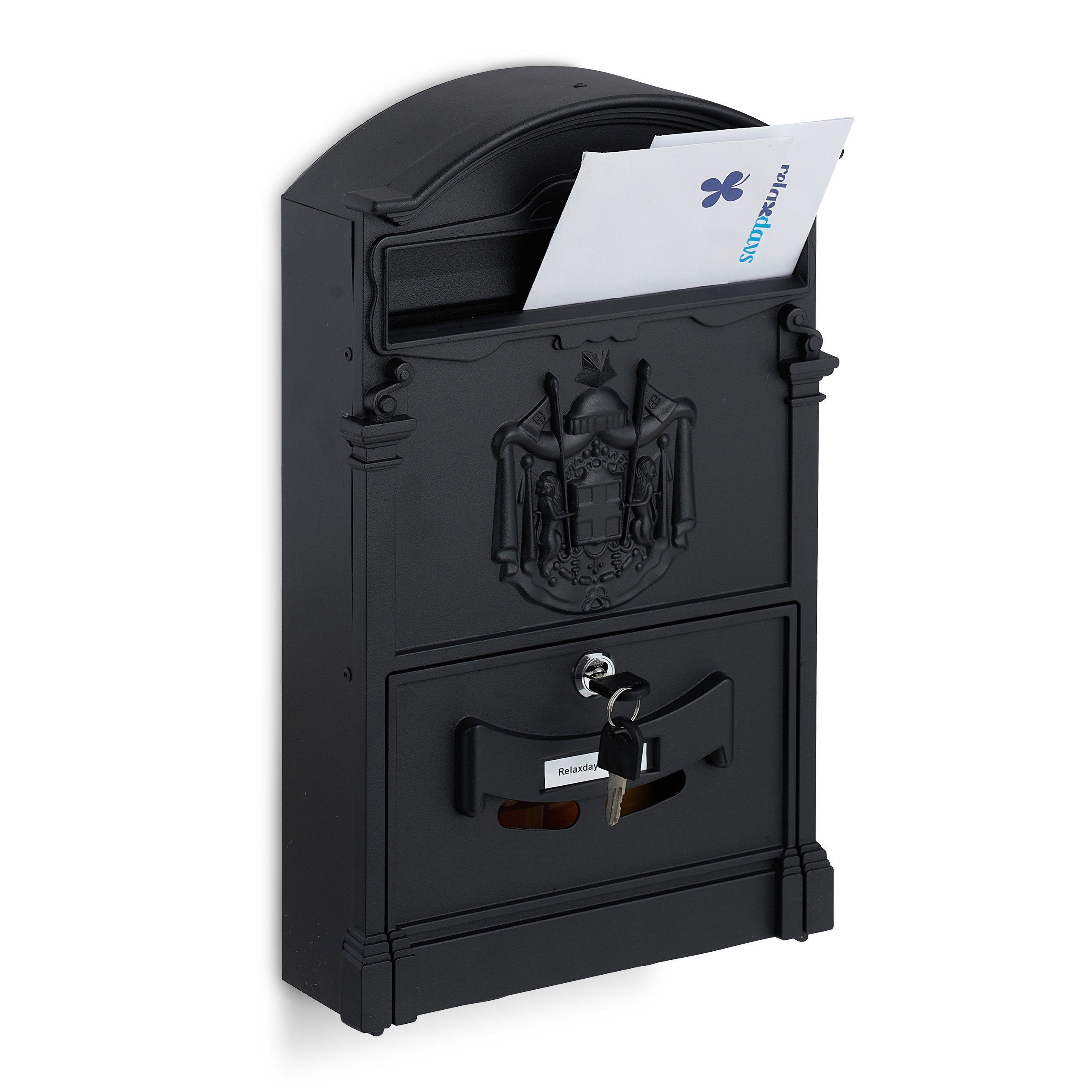 relaxdays Briefkasten Antiker Briefkasten (3-St)