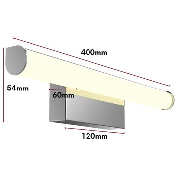 kalb Spiegelleuchte Kalb LED Spiegelleuchte 400mm Rund 230V Chrom Modern Energiesparend, neutralweiss, warmweiß