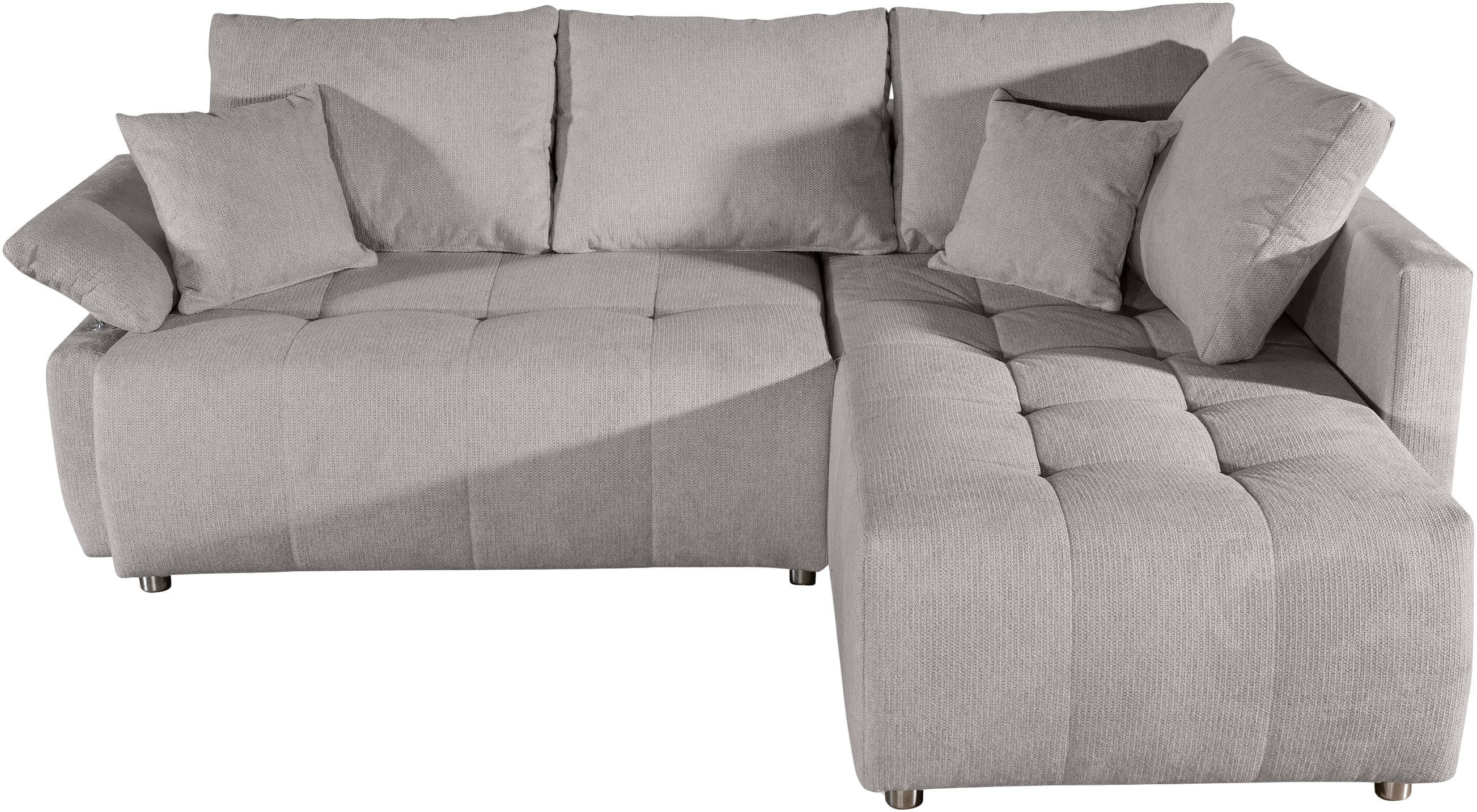 COLLECTION AB Ecksofa Funtastic, Breite 213 cm, mit Schlaffunktion, Bettkasten, Armverstellung und Bonnelfederkern