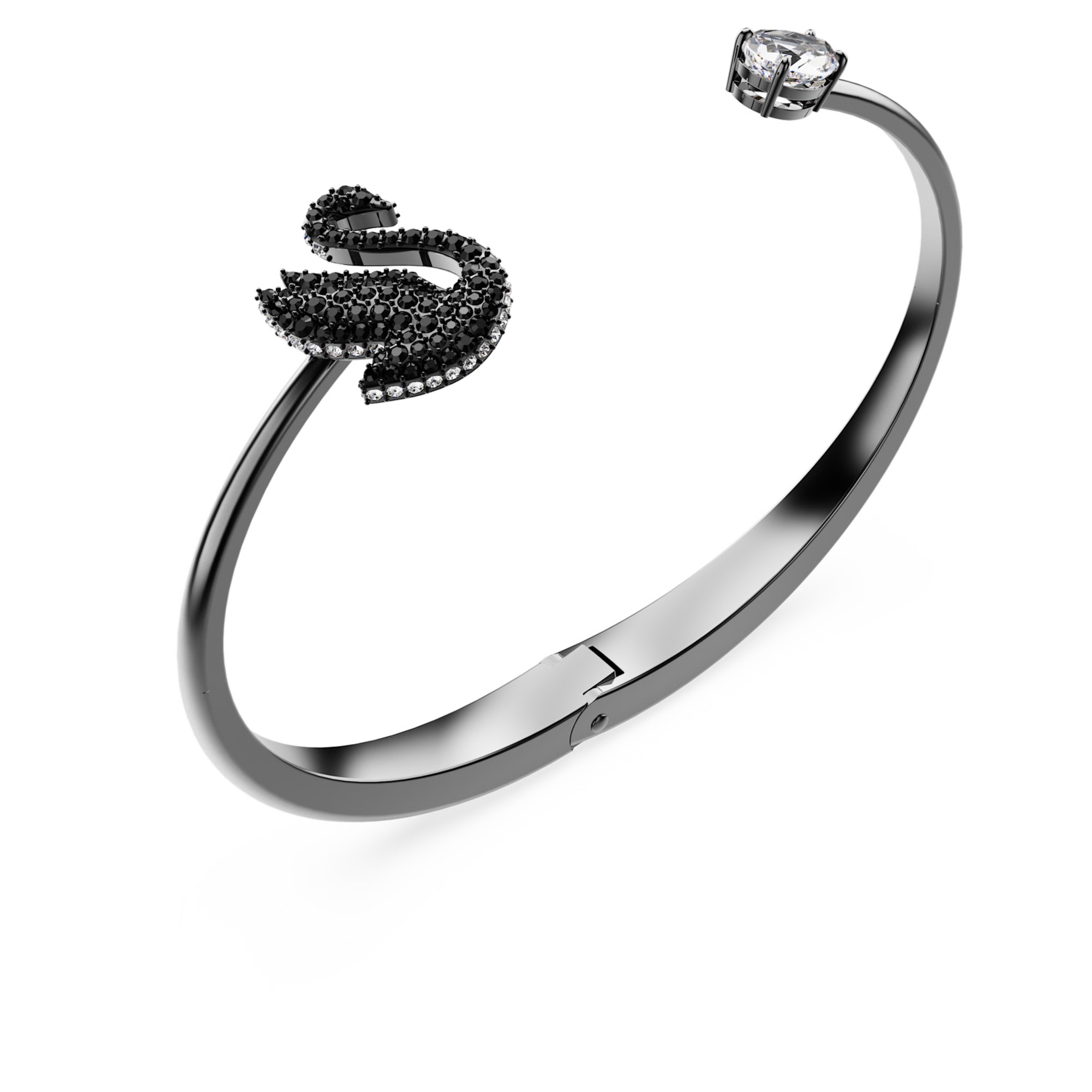Swarovski Armreif Swan Armreif Schwan, Schwarz, Rutheniert 5688744 günstig online kaufen