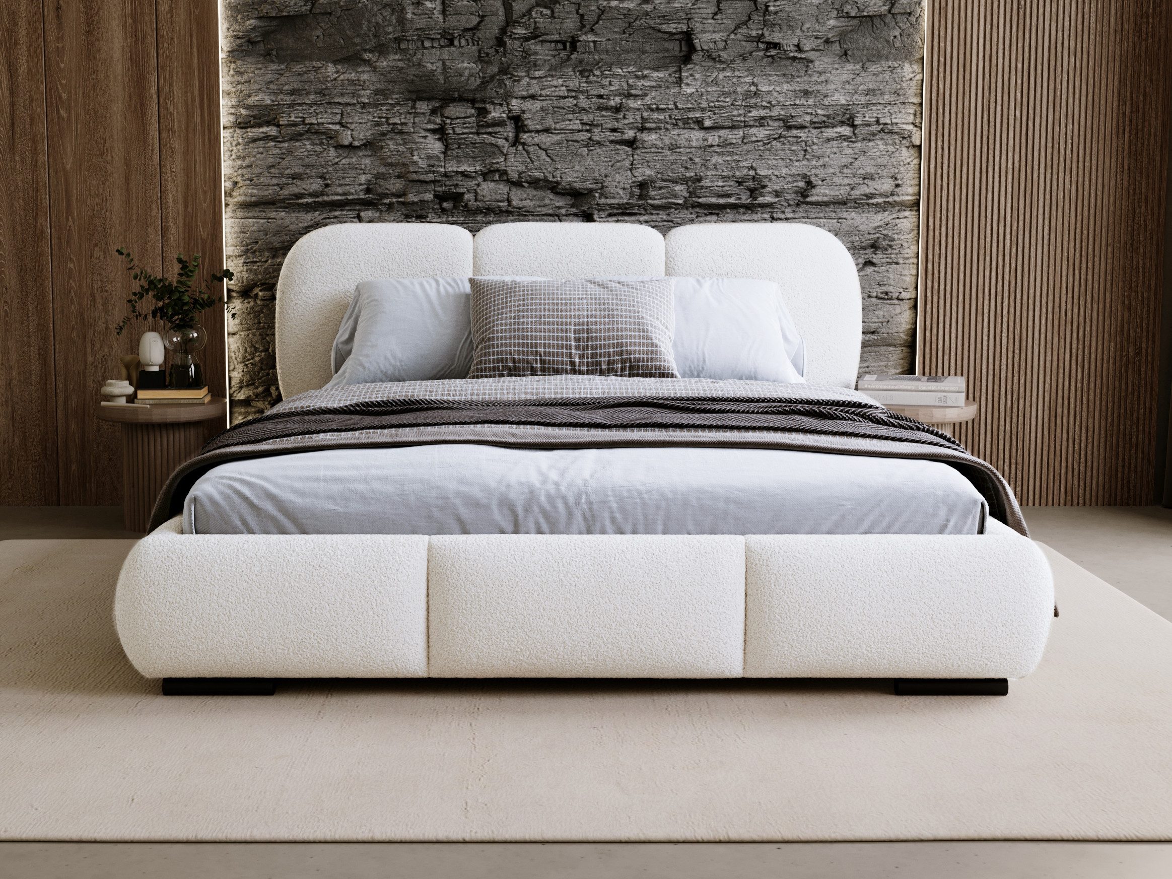 Compleo Polsterbett Wolkenbett, abgerundete Formen, Bouclé-Stoff, verschied günstig online kaufen