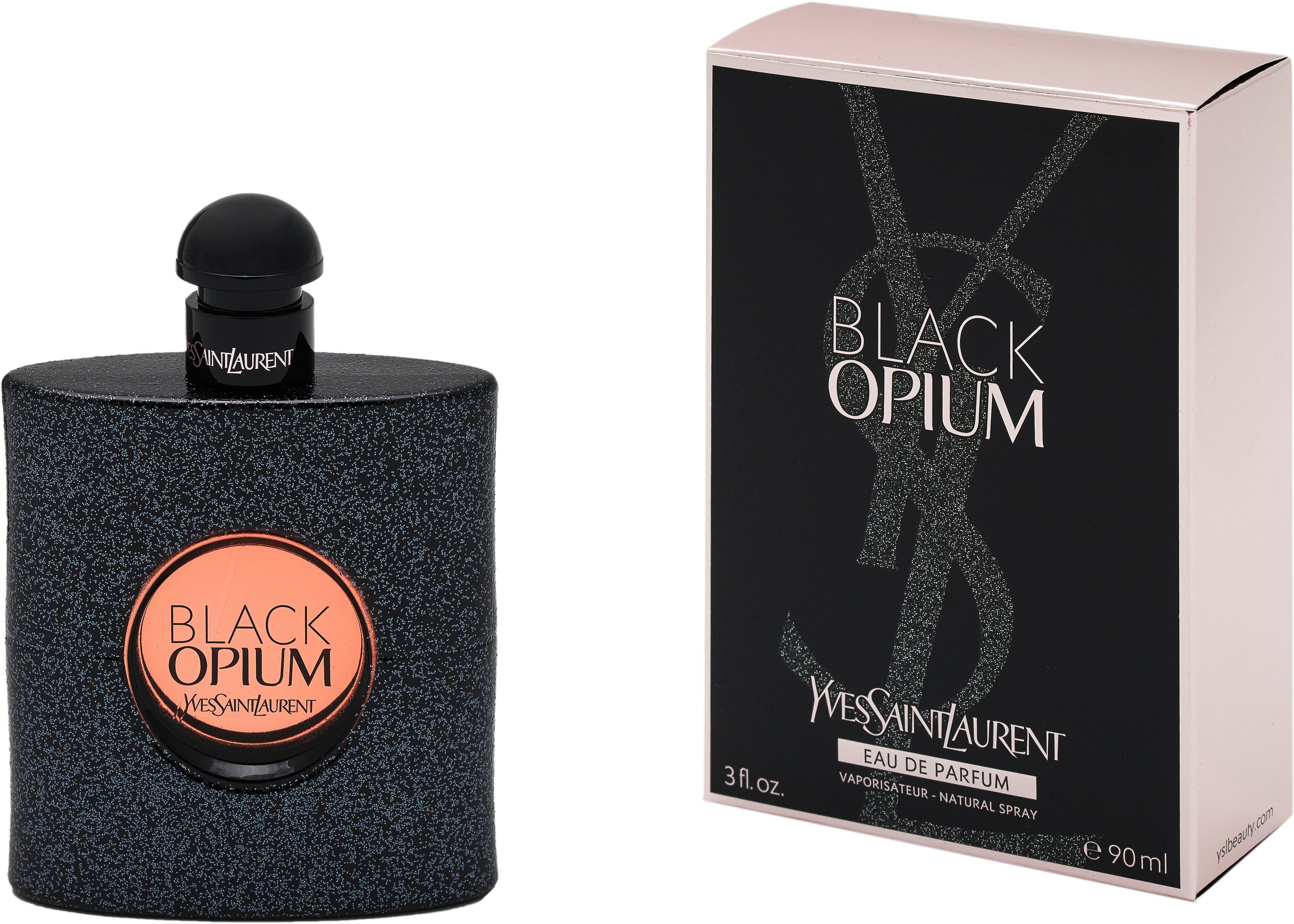 YVES SAINT LAURENT Eau de Parfum BLACK OPIUM FOR HER EDP, mit fruchtig-aromatischem Auftakt