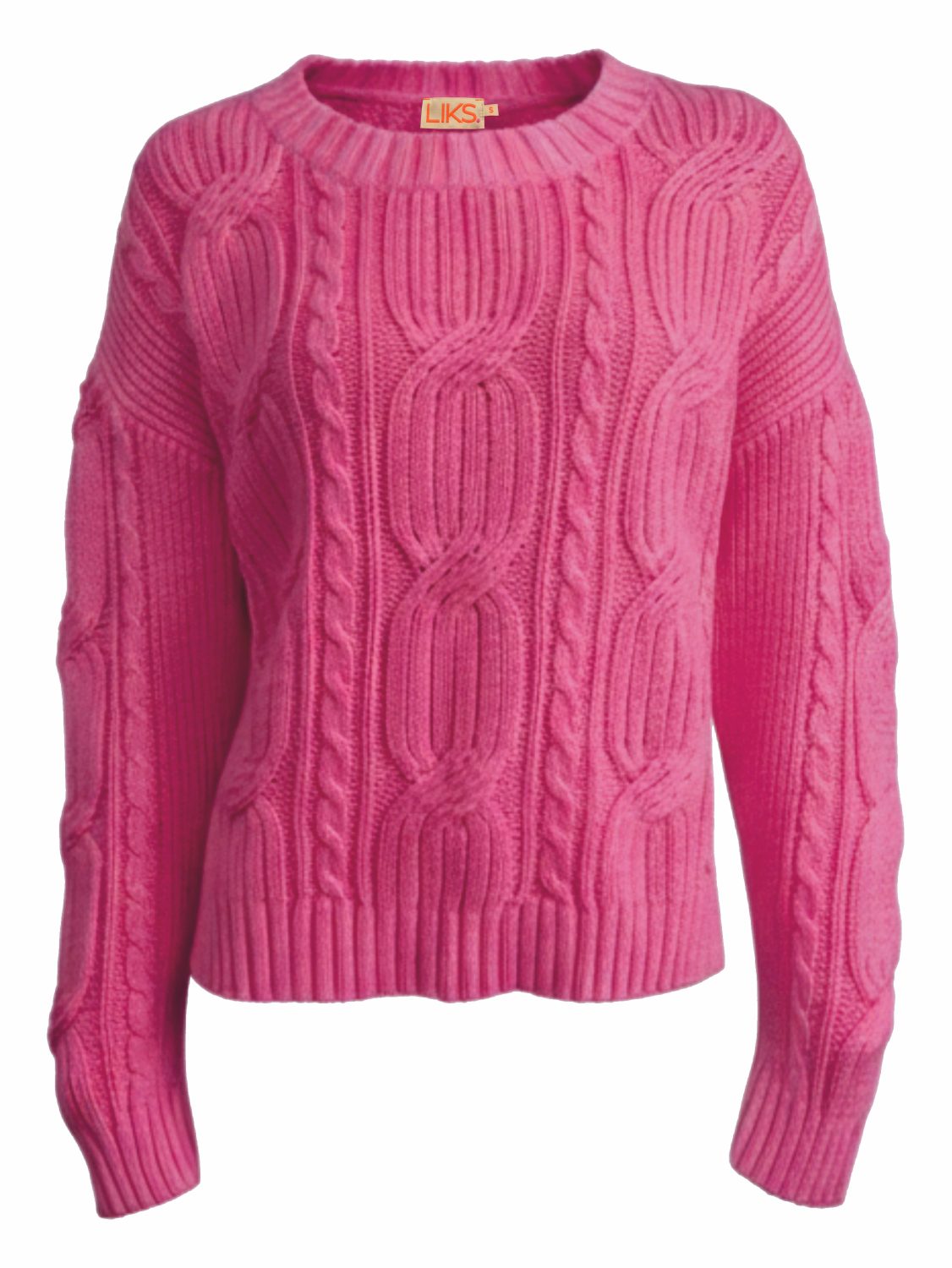 LIKS. Munich Strickpullover DoroC aus Baumwolle mit Zopfmuster & Stickerei