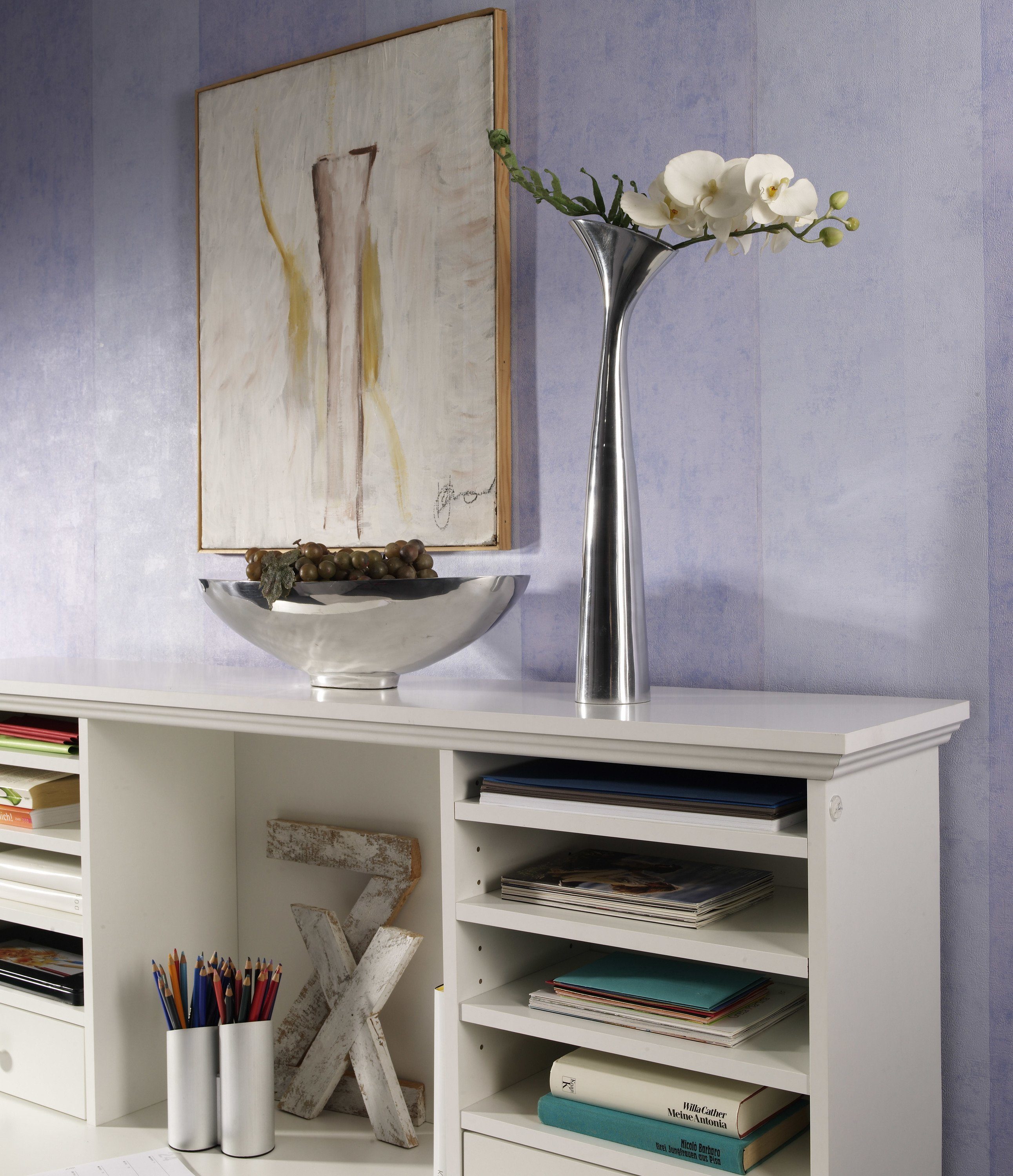 St), Deko Aluminium Blumenvase Blütenvase (1 ARTRA Artra Vase Dekovase L Silber Tischvase Tischvase Dekoration