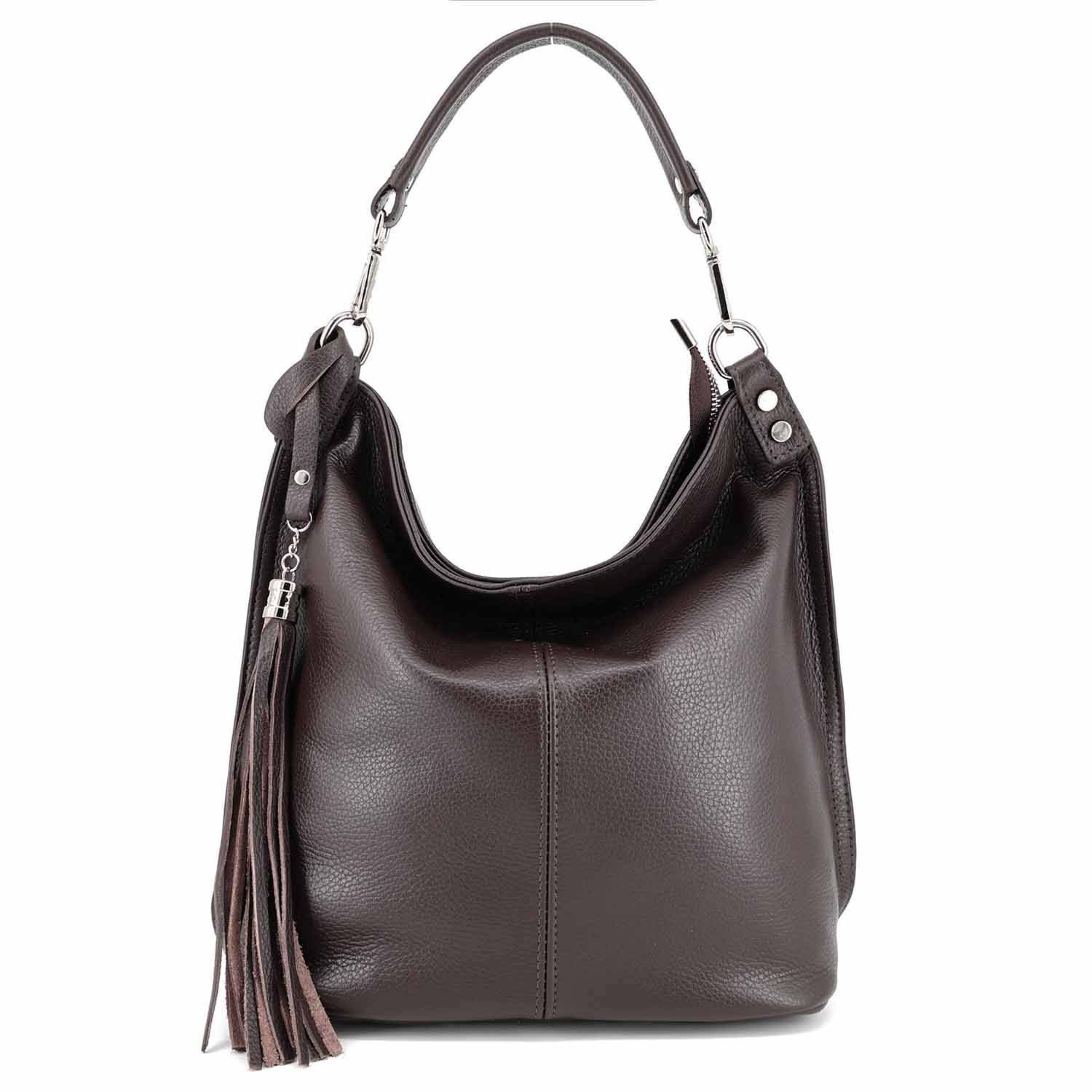 Schultertasche MADE IN ITALY XL Damen Nappa Leder Handtasche Shopper Umhängetasche