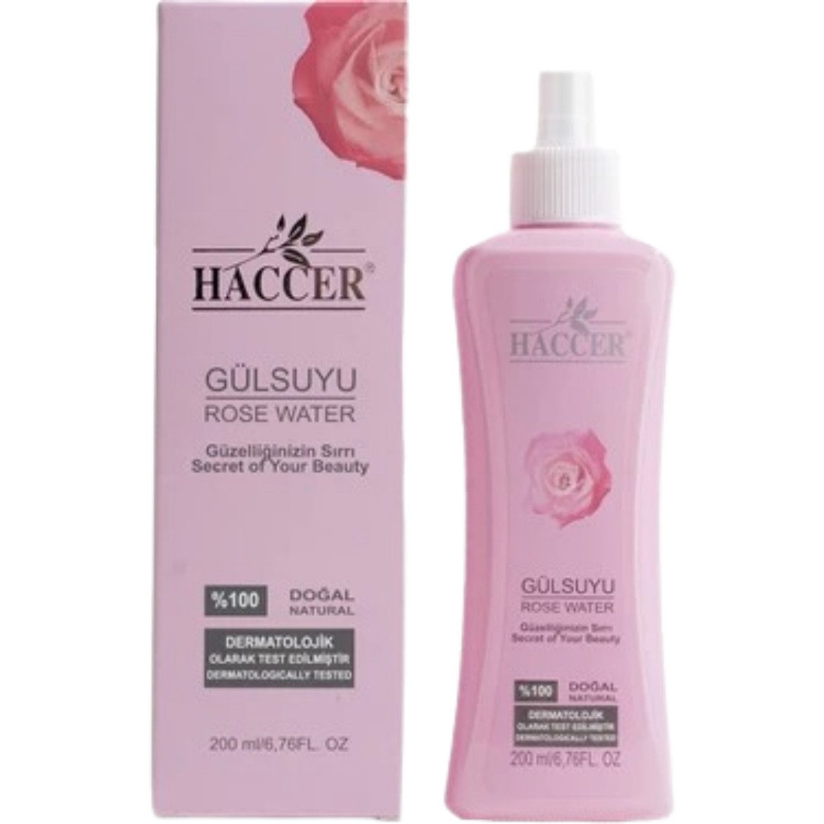 Haccer Gesichtswasser Haccer Natürliches Rosenwasser Gesichtstoner, 200 ml