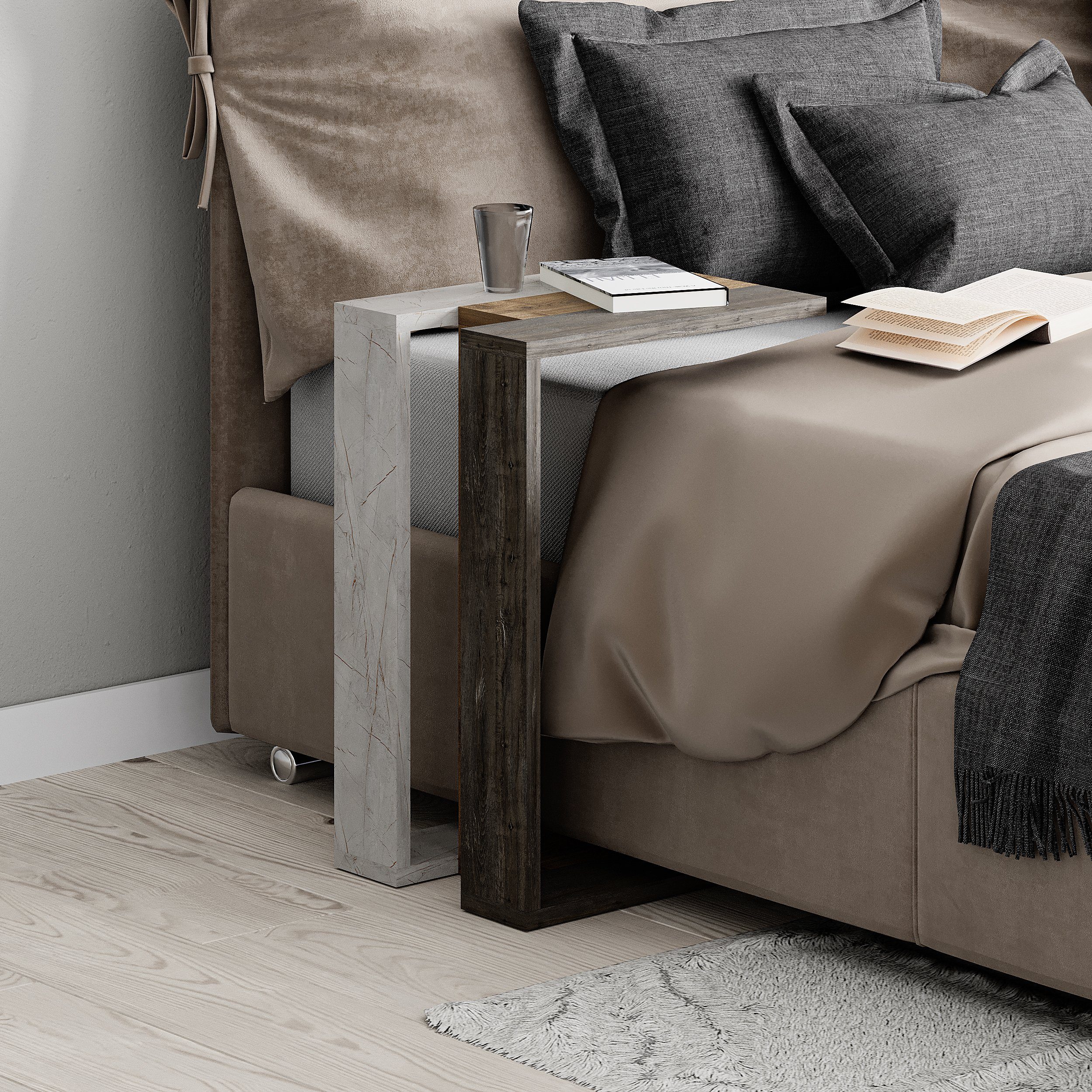 Decortie Beistelltisch Muju, Modern C Form Beistelltisch, 30 x 40 x 57 cm günstig online kaufen