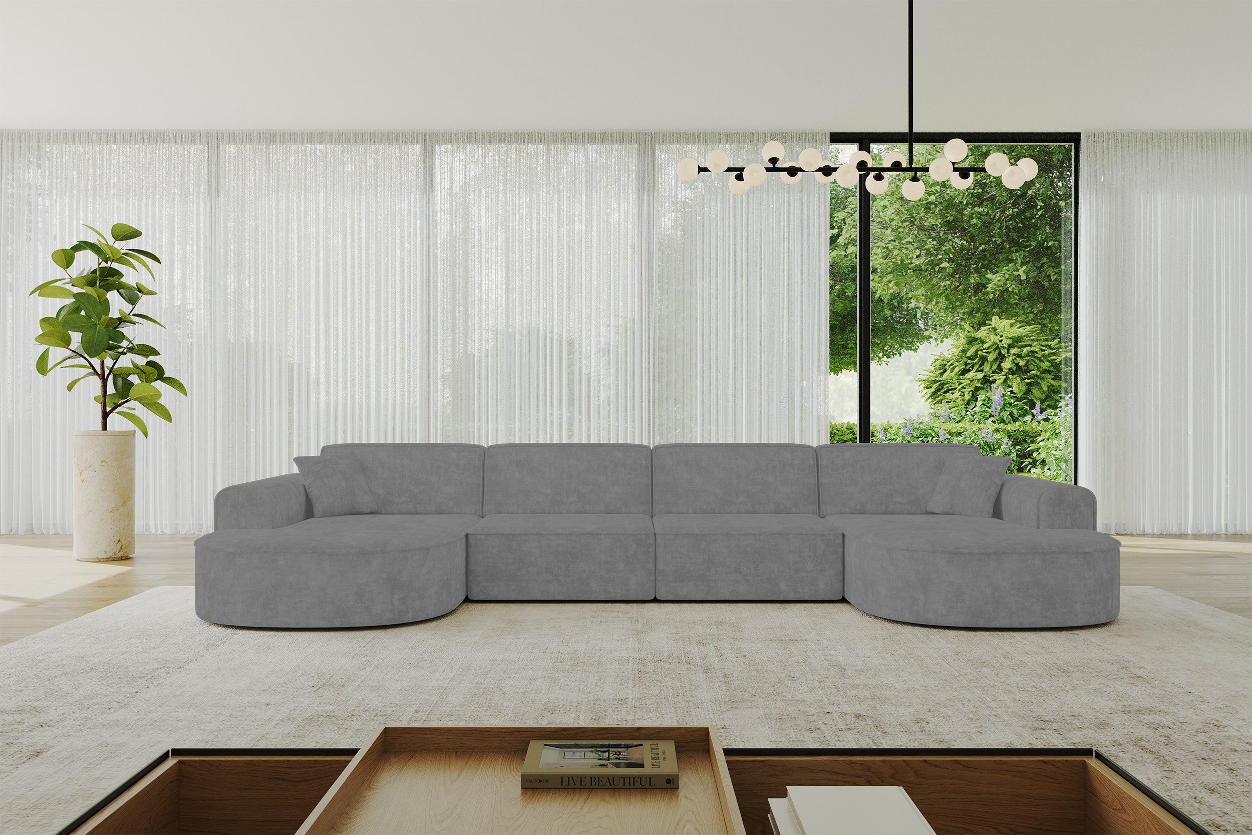 ALTDECOR Wohnlandschaft MARI-U2, Sofa Praktische Bequeme Funktionsecke Couch U-Form Eckcouch, Corner Sofa U-Form Vielseitige Sofa Wohnlandschaft Wohnzimmer