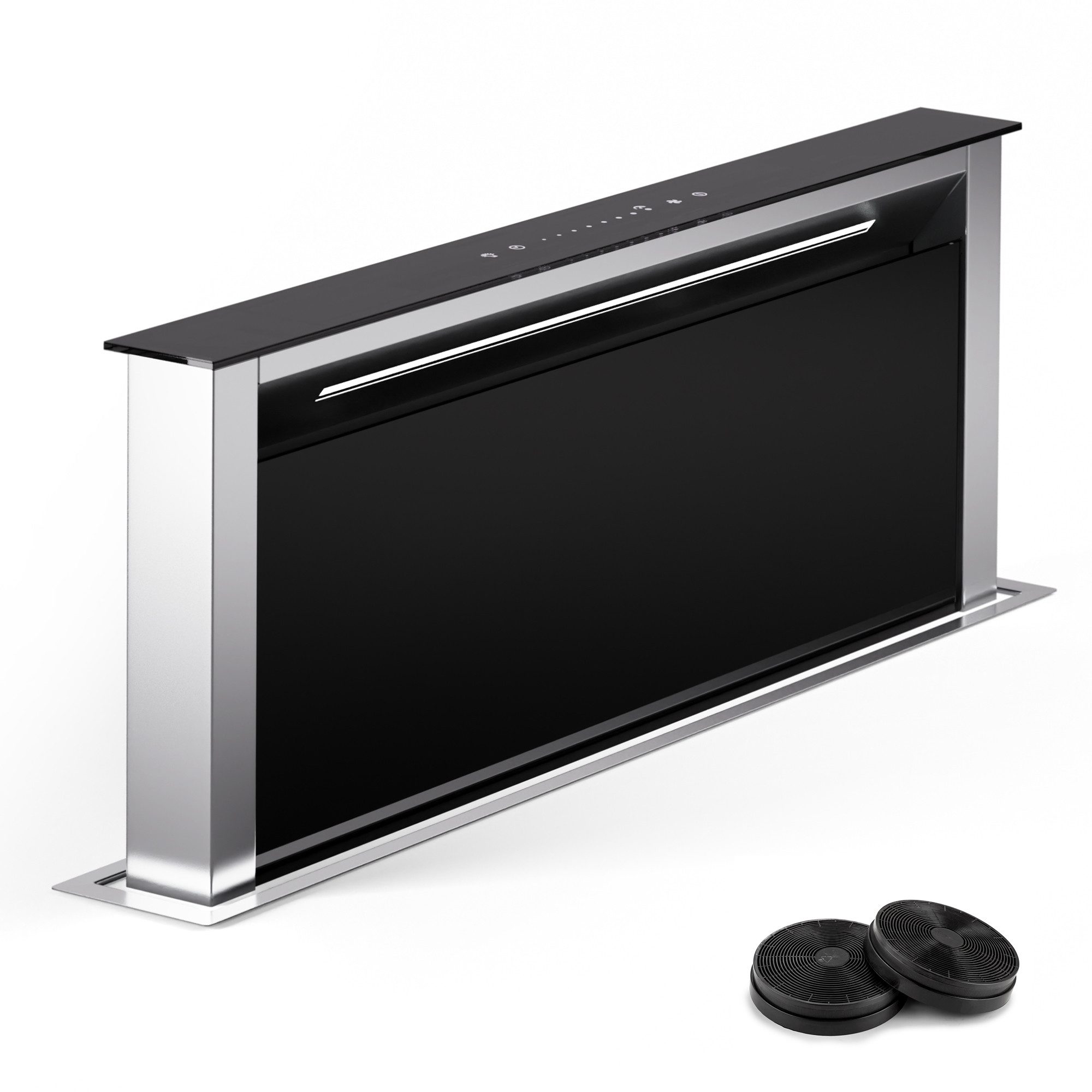 Klarstein Deckenhaube Royal Flush Eco Royal Flush Eco, Dunstabzugshaube Downdraft Abluft Umluft LED