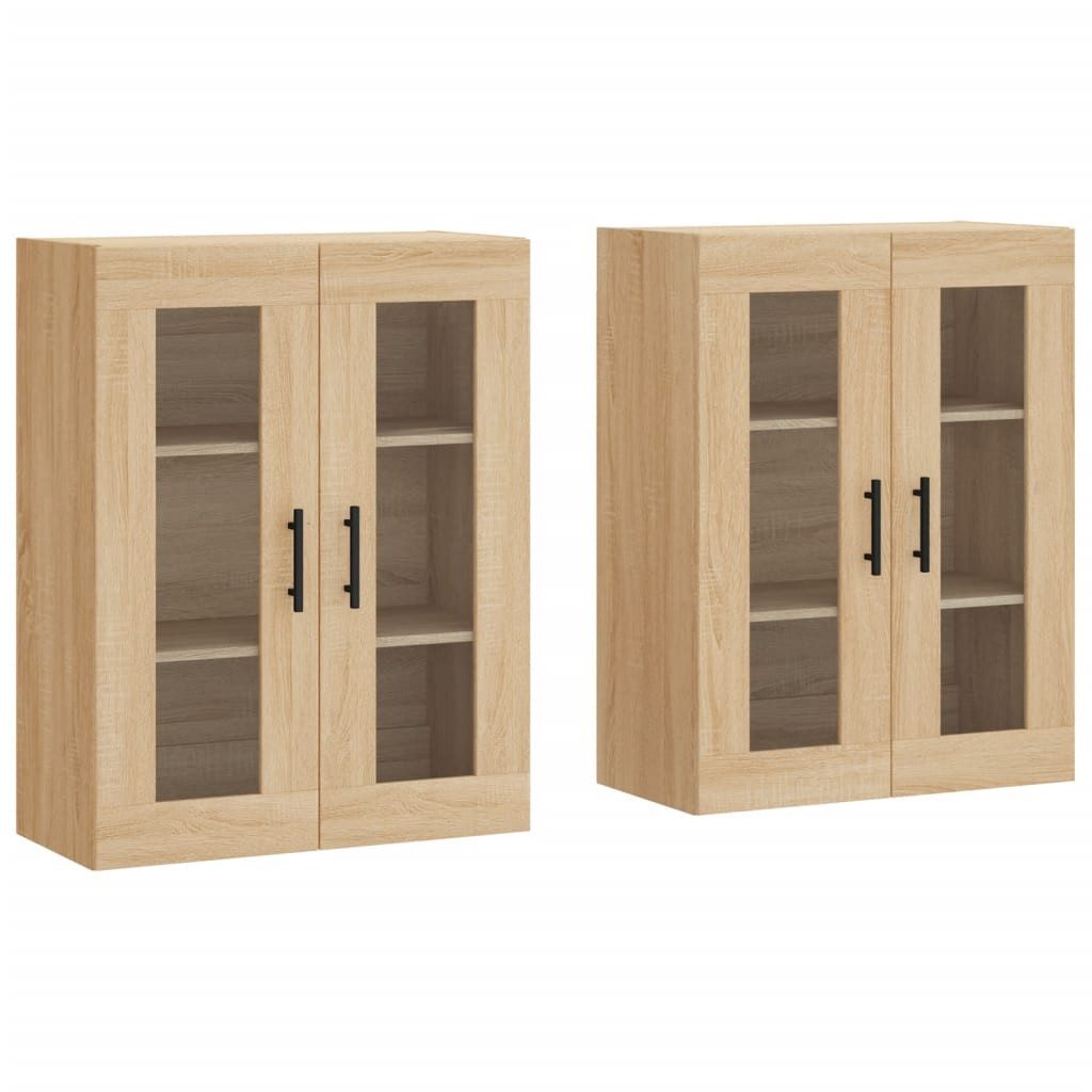 vidaXL Sideboard Wandschränke 2 Stk. Sonoma-Eiche günstig online kaufen