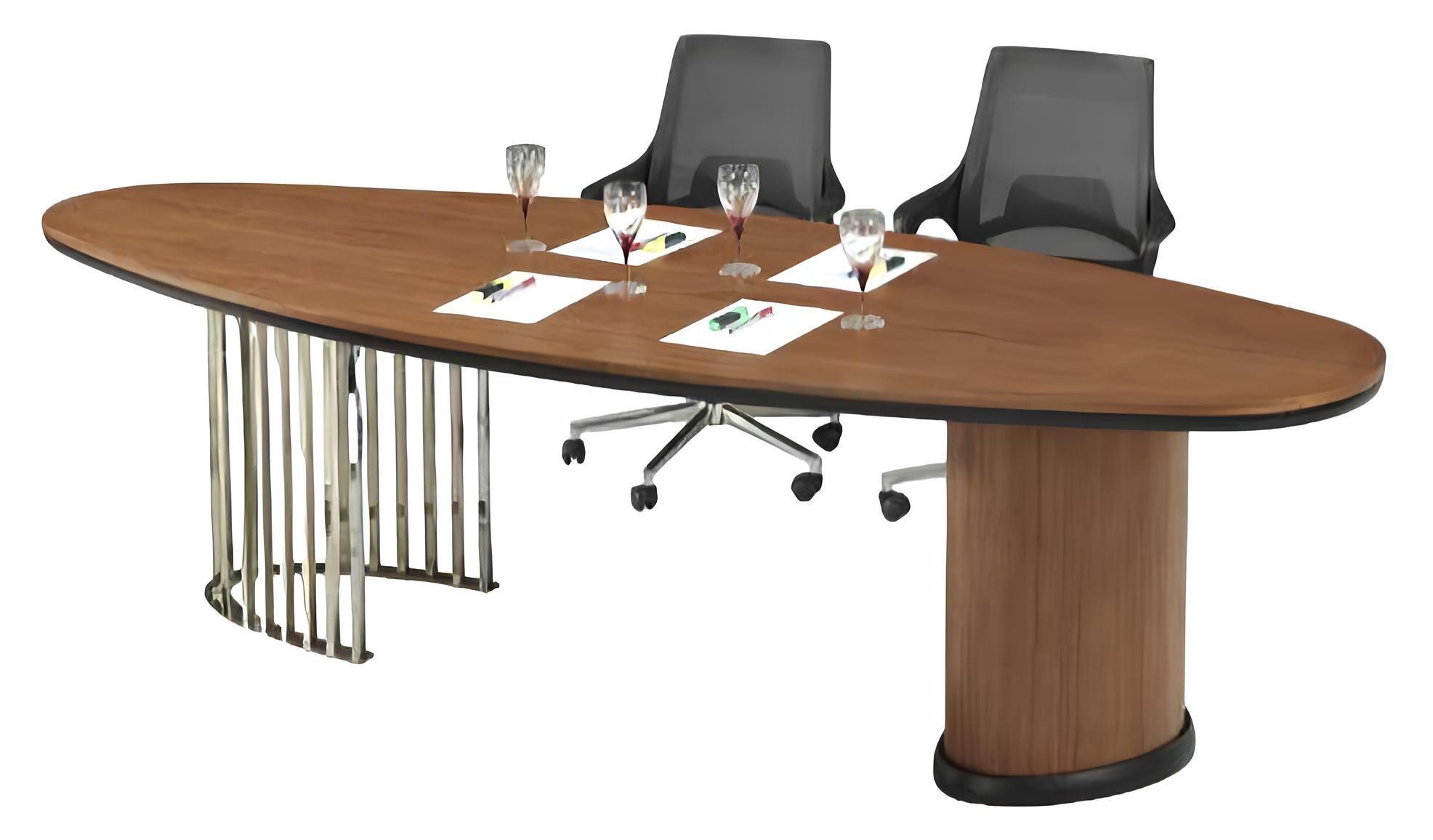 JVmoebel Schreibtisch Designer Oval Schreibtisch Bürotisch Arbeitstisch Metall Bein (1-St., Schreibtisch), Made in Europa