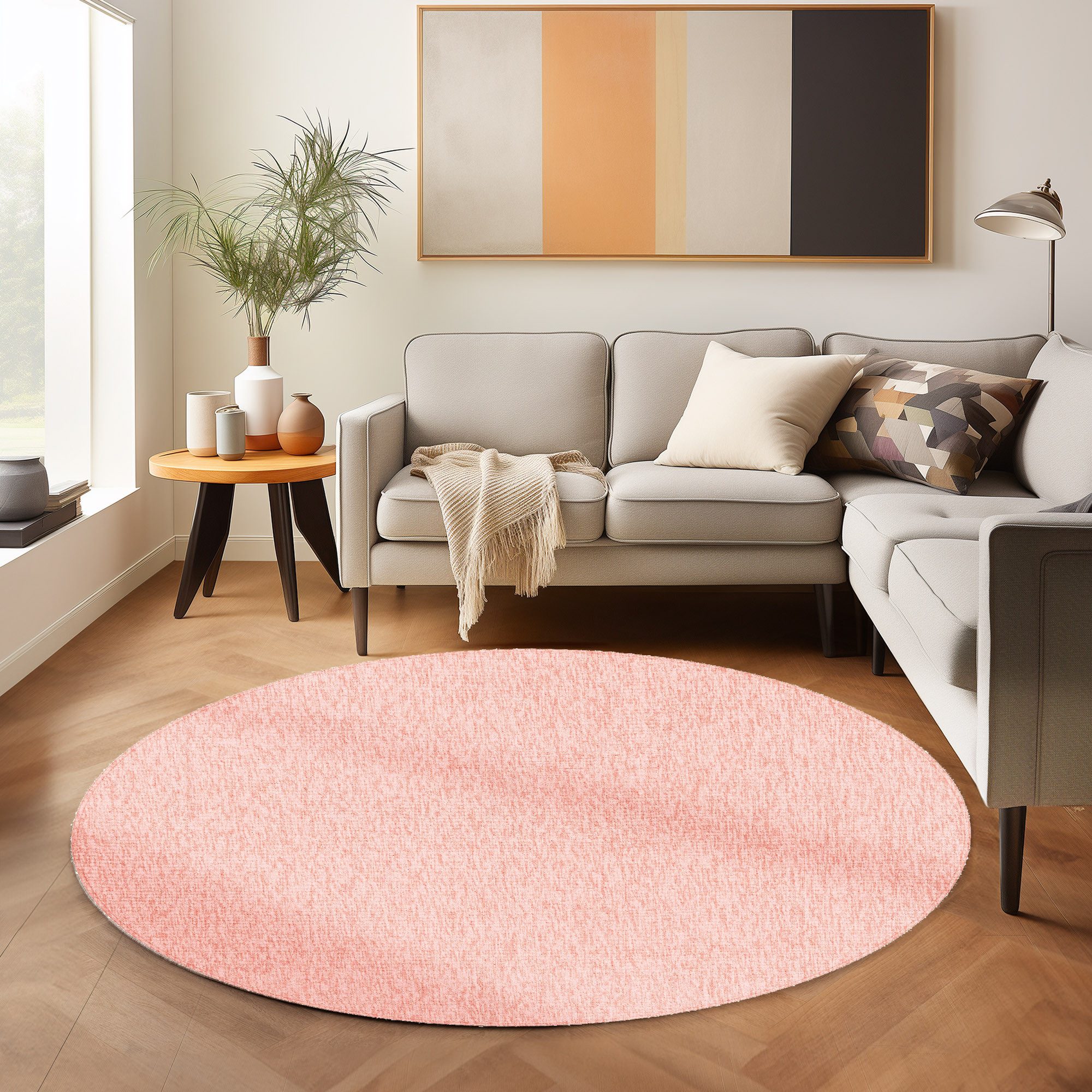 SIMPEX24 Teppich Unicolor - Einfarbig, Rund, günstig online kaufen