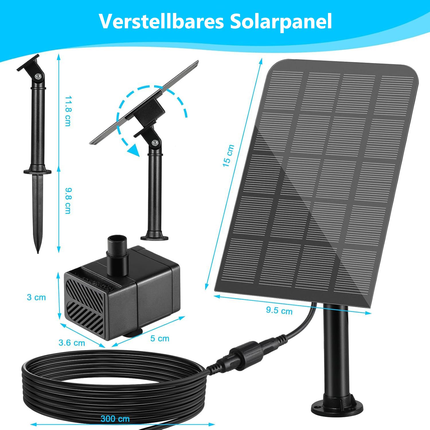 Coonoor Solarpumpe Solar Springbrunnen Garten Wasserpumpe günstig online kaufen