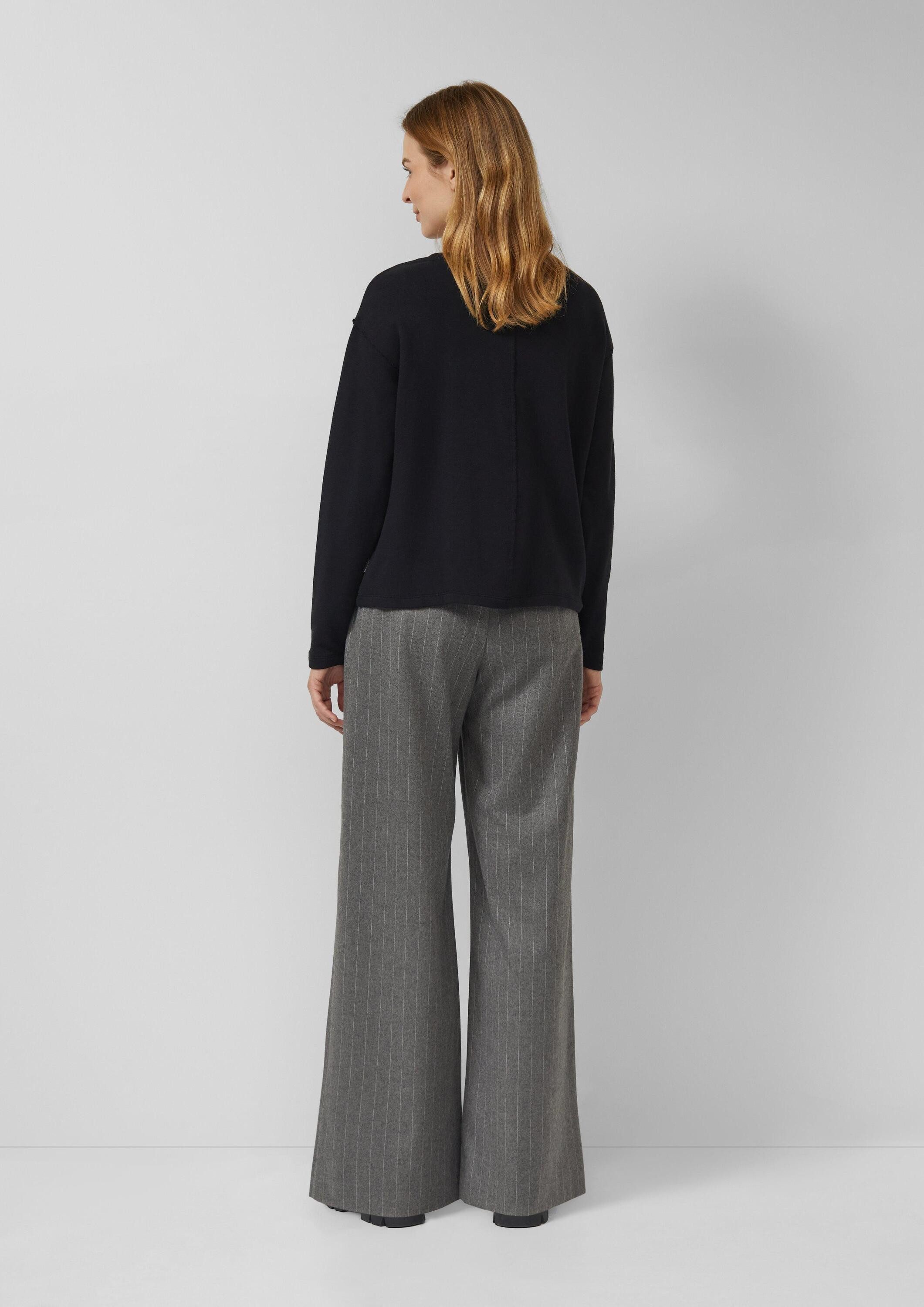 s.Oliver Sweatshirt Sweatshirt Verkürztes Sweatshirt mit Naht-Details