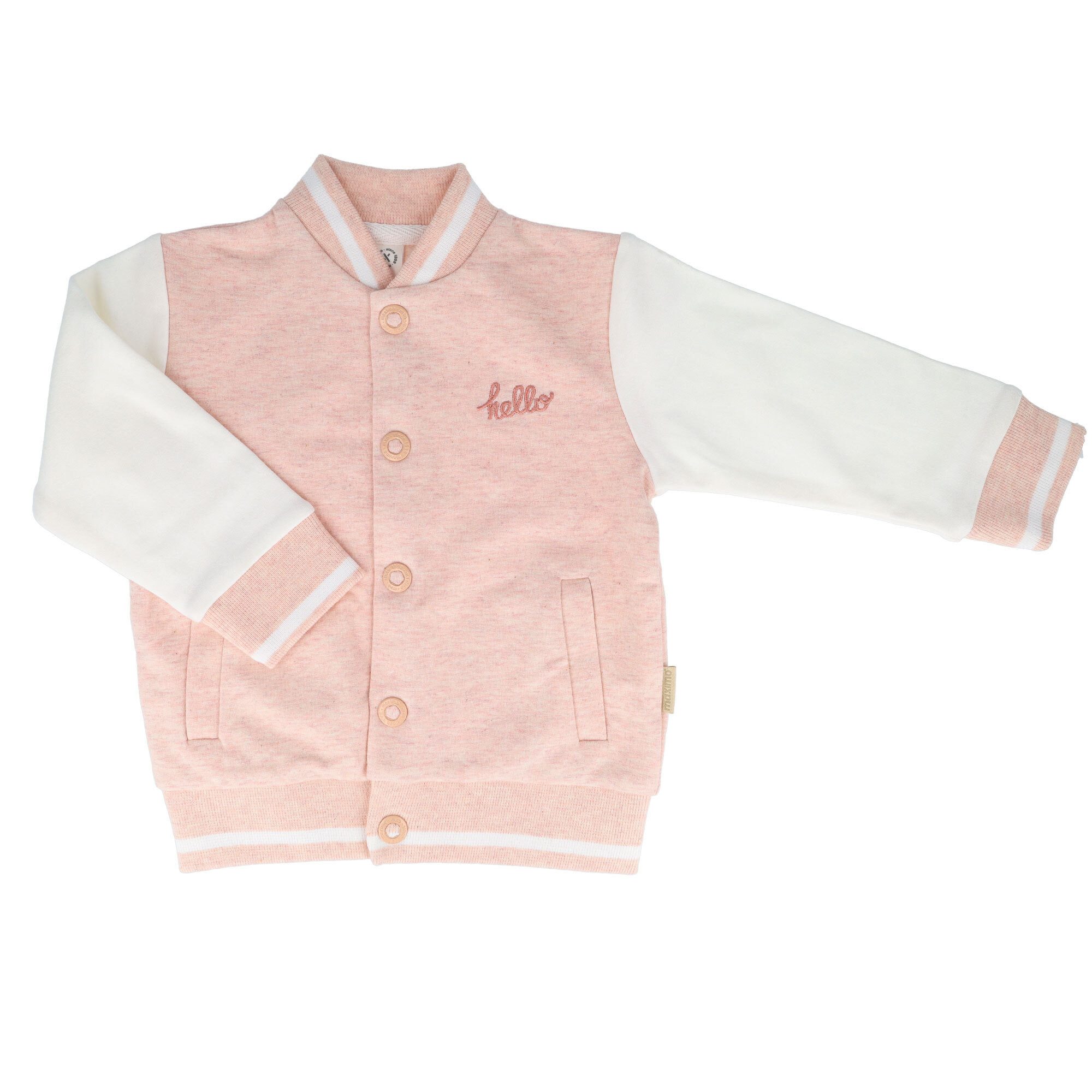 MAXIMO Fleecejacke BABY-Sweat Jacke, Hello College Style, Druckknöpfe (1-St)