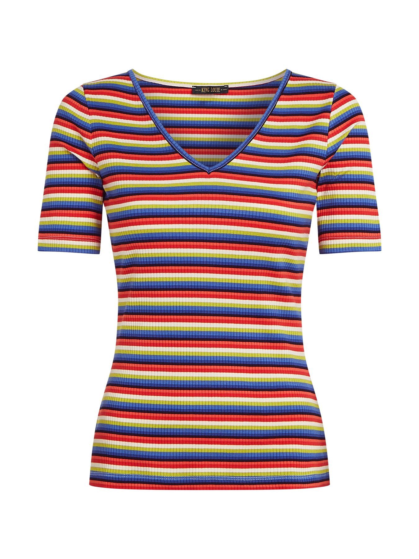 King Louie Kurzarmshirt Carice V Top Samui Stripe