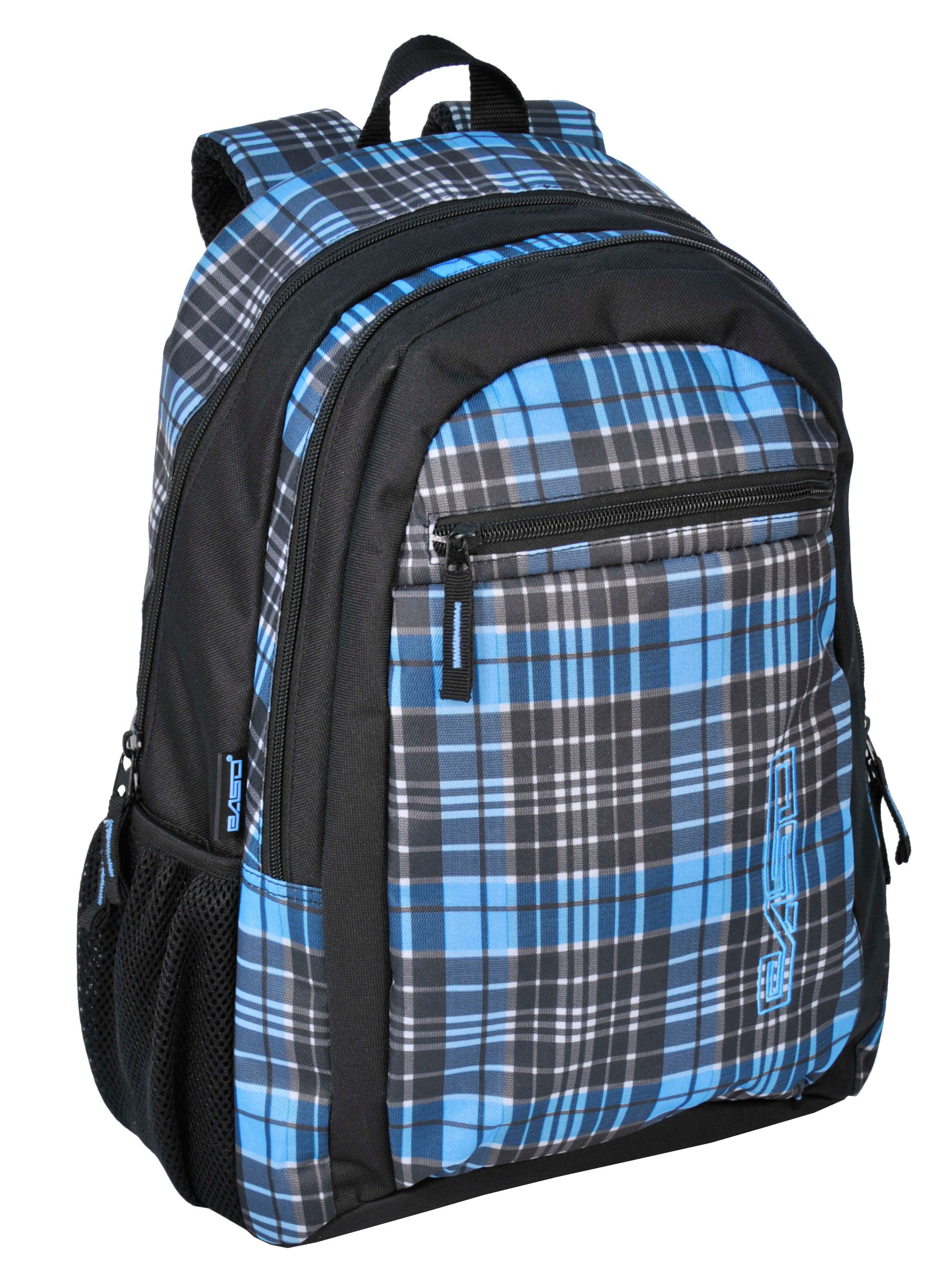 PASO Schulrucksack kariert in 3 Farben