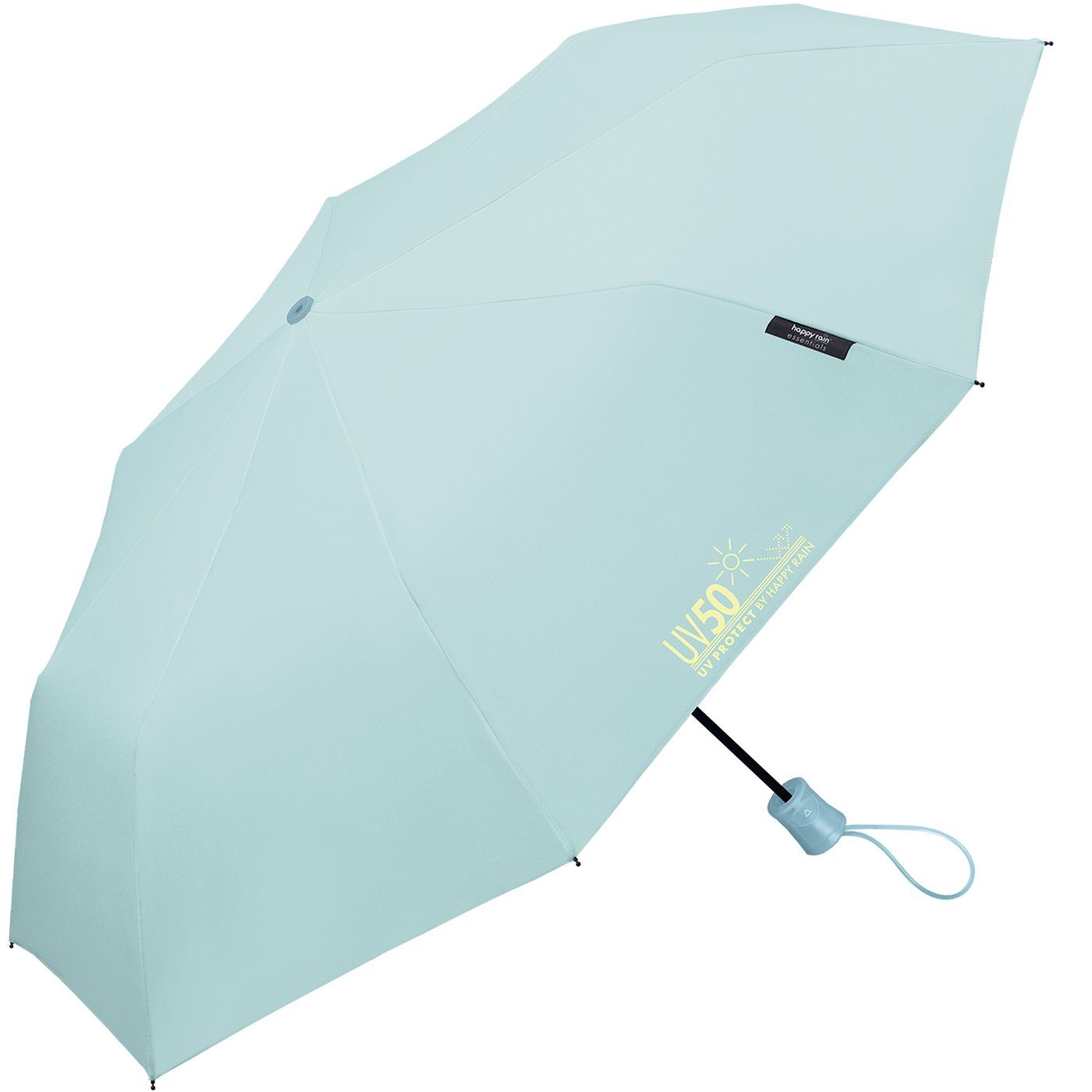 Regen schützt UV50 und HAPPY UV-Protect Auf-Automatik Sonne Taschenregenschirm vor blau und mit Sonnenschutz, RAIN
