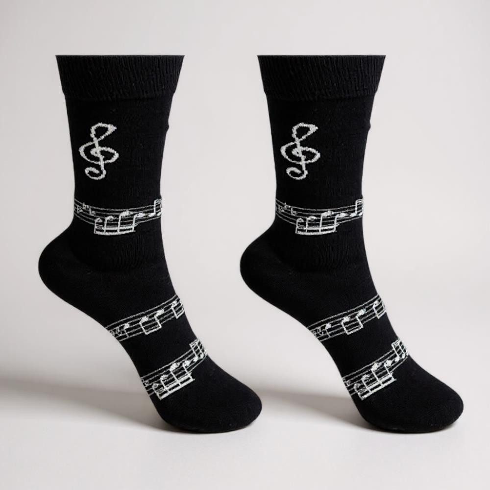 mugesh Freizeitsocken Musik Socken Notenschlüssel für Musiker