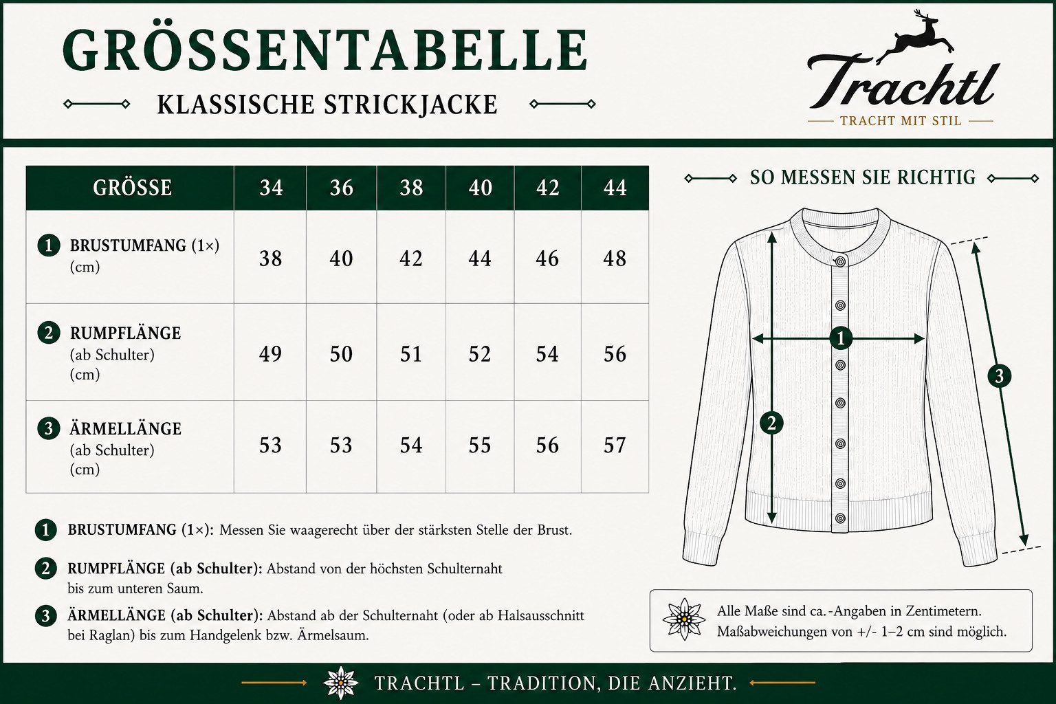 Trachtl Trachtenjacke Trachtl Jacke - Strickjacke 42 Anthrazit – Bild 4 von 4