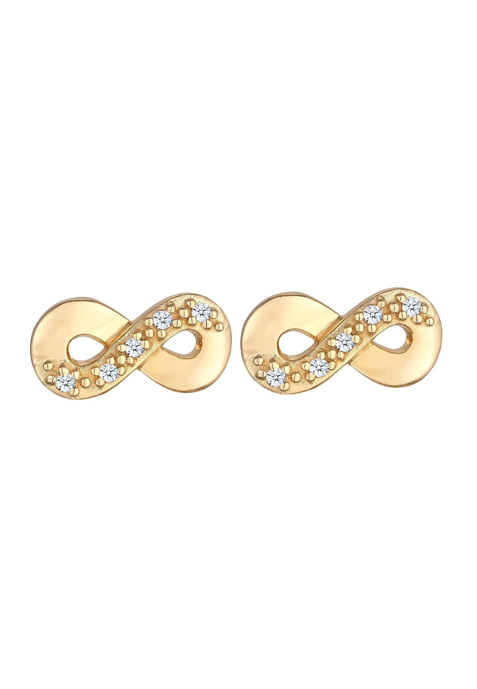 Gold Paar Ohrstecker 925 Symbol Silber DIAMONDS Infinity (0.15 Elli Diamant ct)