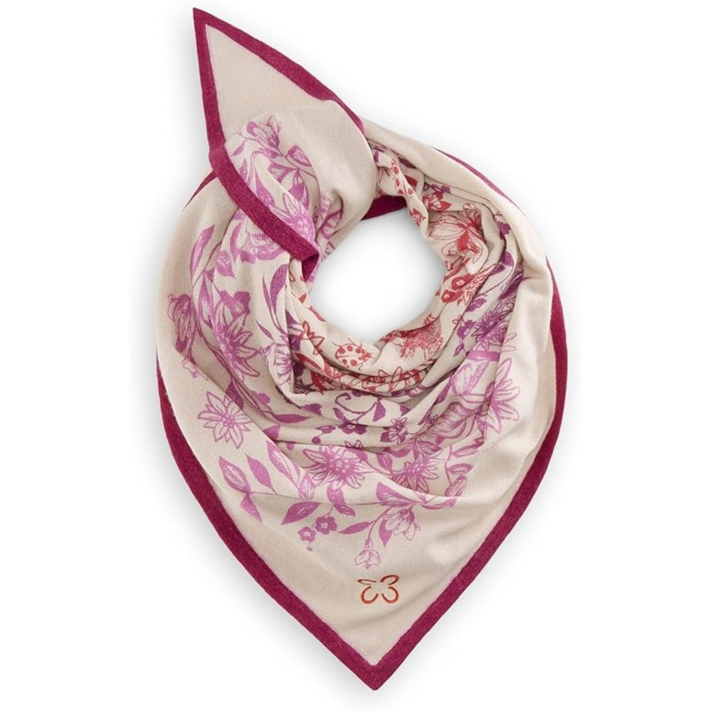 Codello Dreieckstuch Codello Dreieckstuch mit handgedrucktem Blumen-Motiv