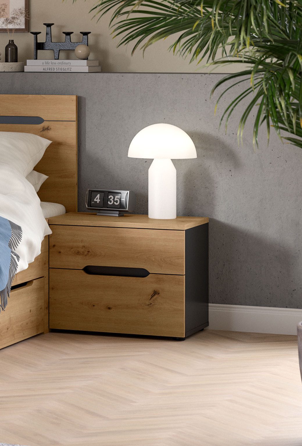 Home affaire Nachtkommode REHAT, 2er Set, je 50x37x42 cm, inkl. 2 Schubkästen (2 St., TOPSELLER!, individuell platzierbar nicht nur im Schlafzimmer), Nachttisch, Kommode, Nachtkonsole, Schubladenkommode