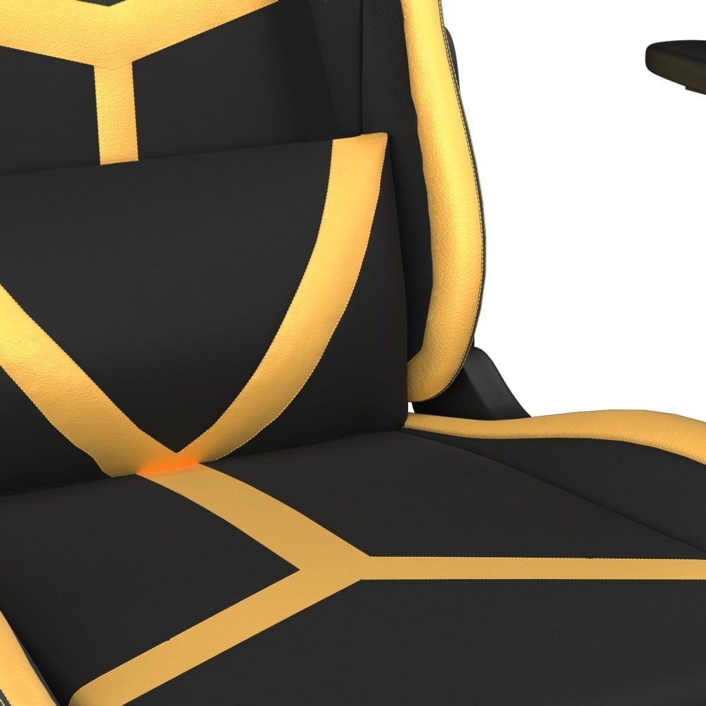 Golden Massage mit Gaming-Stuhl Schwarz St) Golden | Kunstleder Fußstütze und Gaming-Stuhl & und Schwarz Golden (1 Schwarz vidaXL