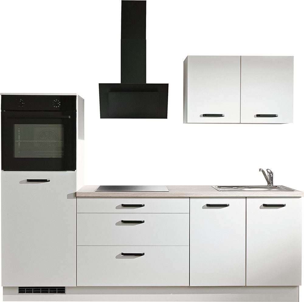 wiho Küchen Küchenzeile Compact, Breite 240cm, wahlweise mit Geräten (mit Kühlschrank)