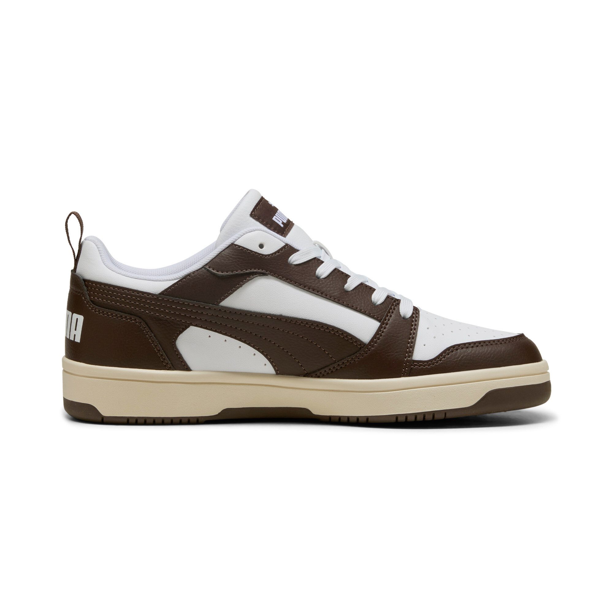 PUMA REBOUND V6 LOW Sneaker niedrig geschnitten, mit Schnürverschluss, aus getrommeltem Leder