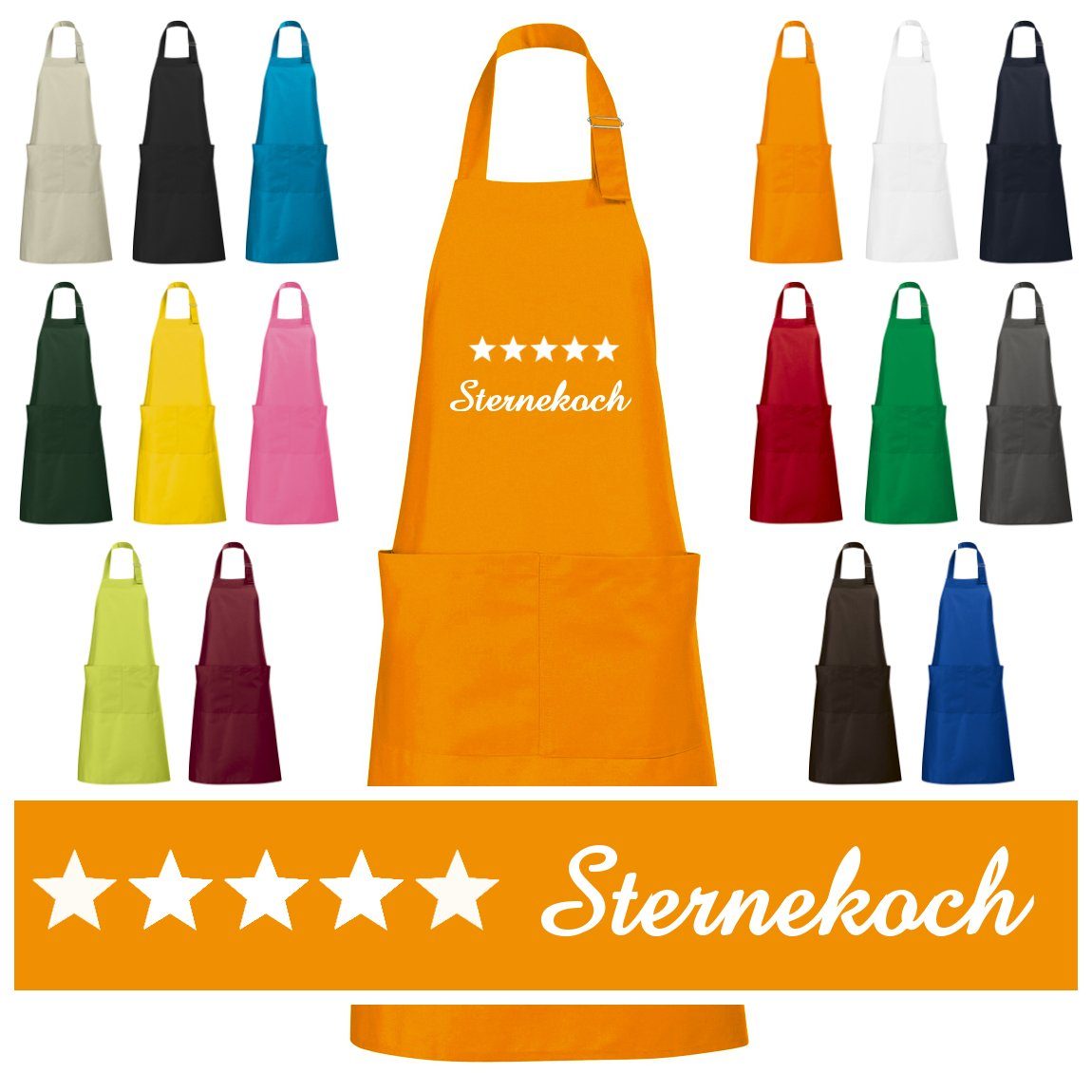 Schnoschi Kochschürze Hochwertige Küchenschürze mit fünf günstig online kaufen