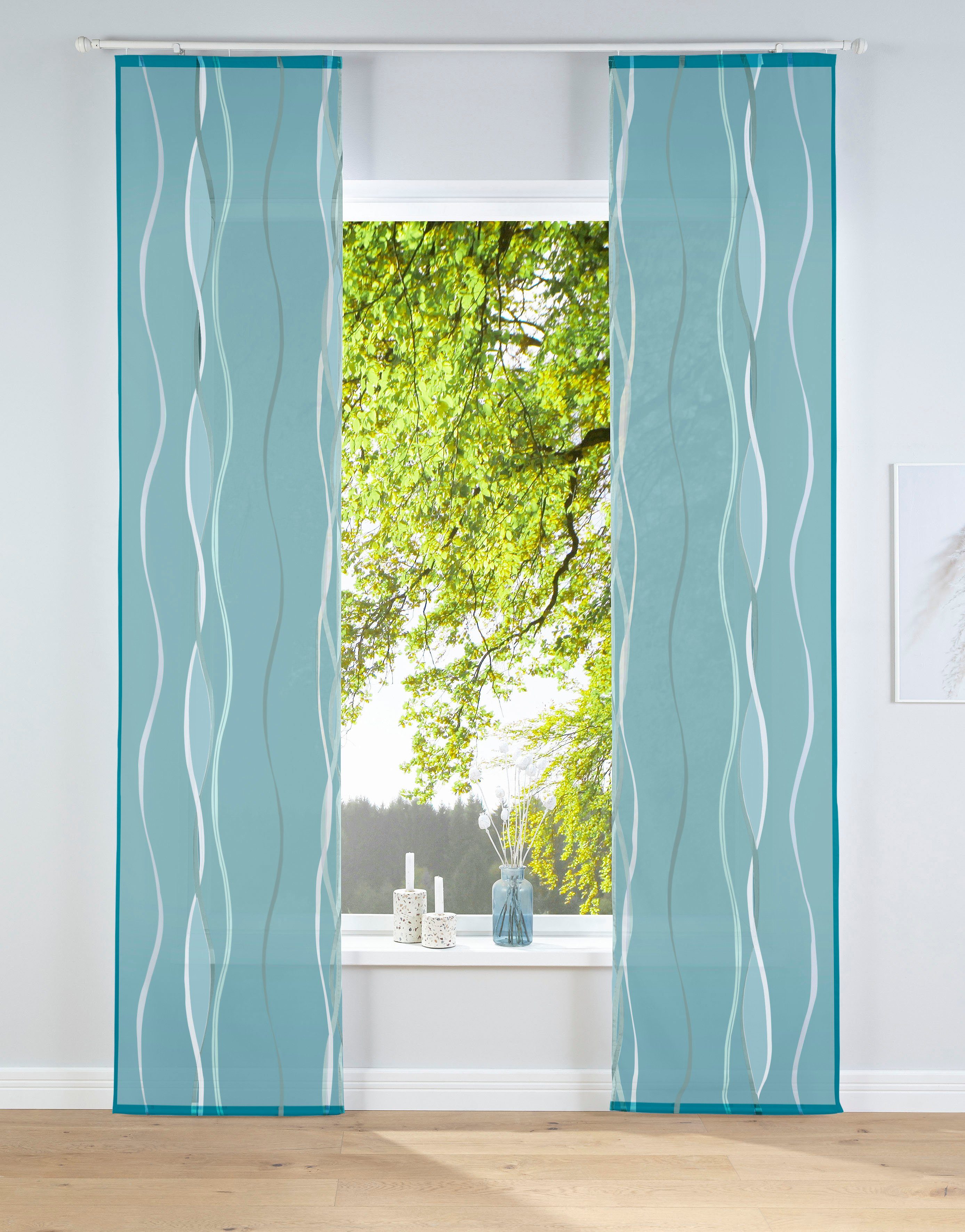 my home Schiebegardine Dimona (2 St), Klettschiene, transparent, Voile, 2-e günstig online kaufen