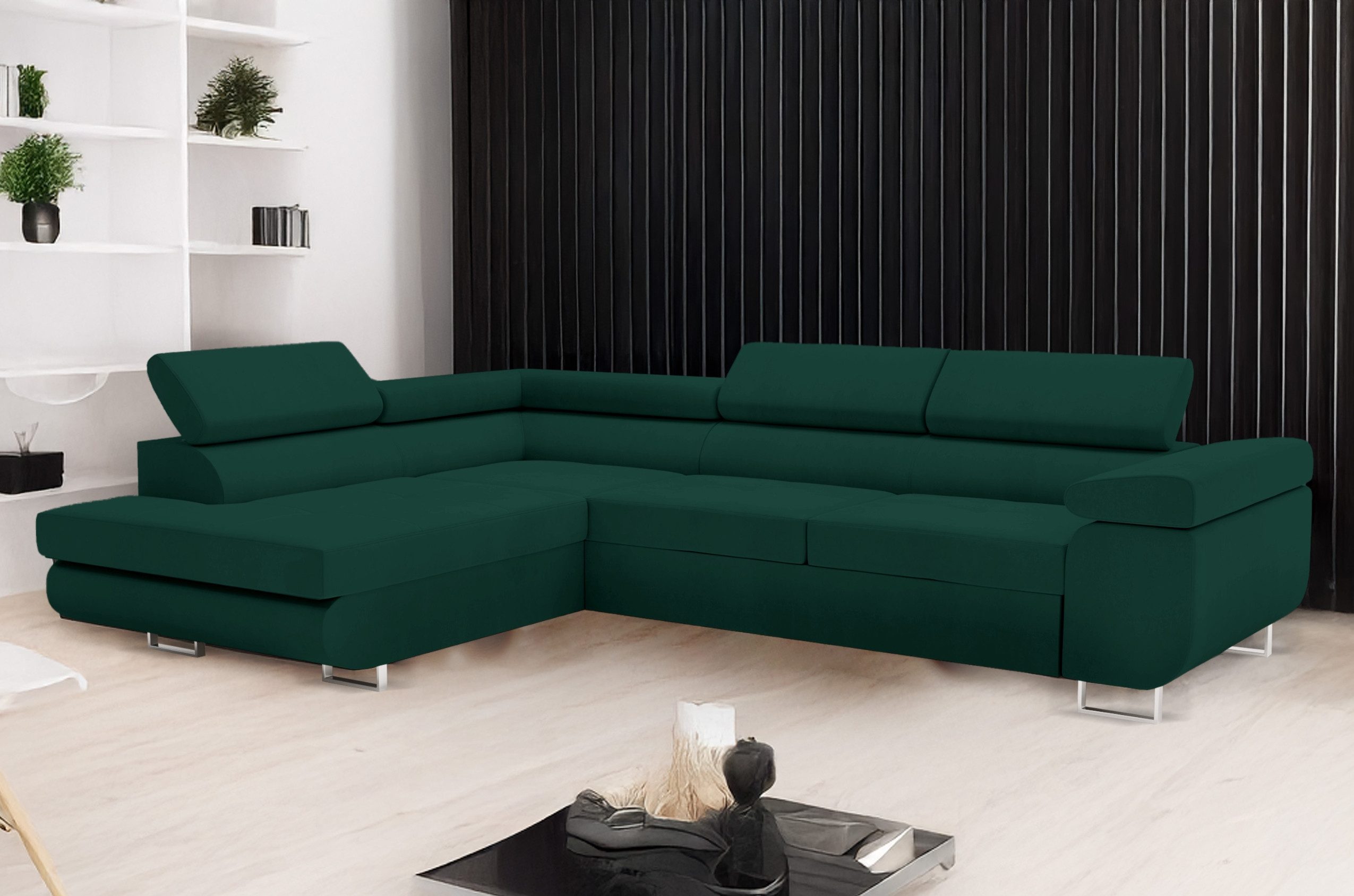 Goldstoff Ecksofa hochwertiges Sofa mit Schlaffunktion, günstig online kaufen