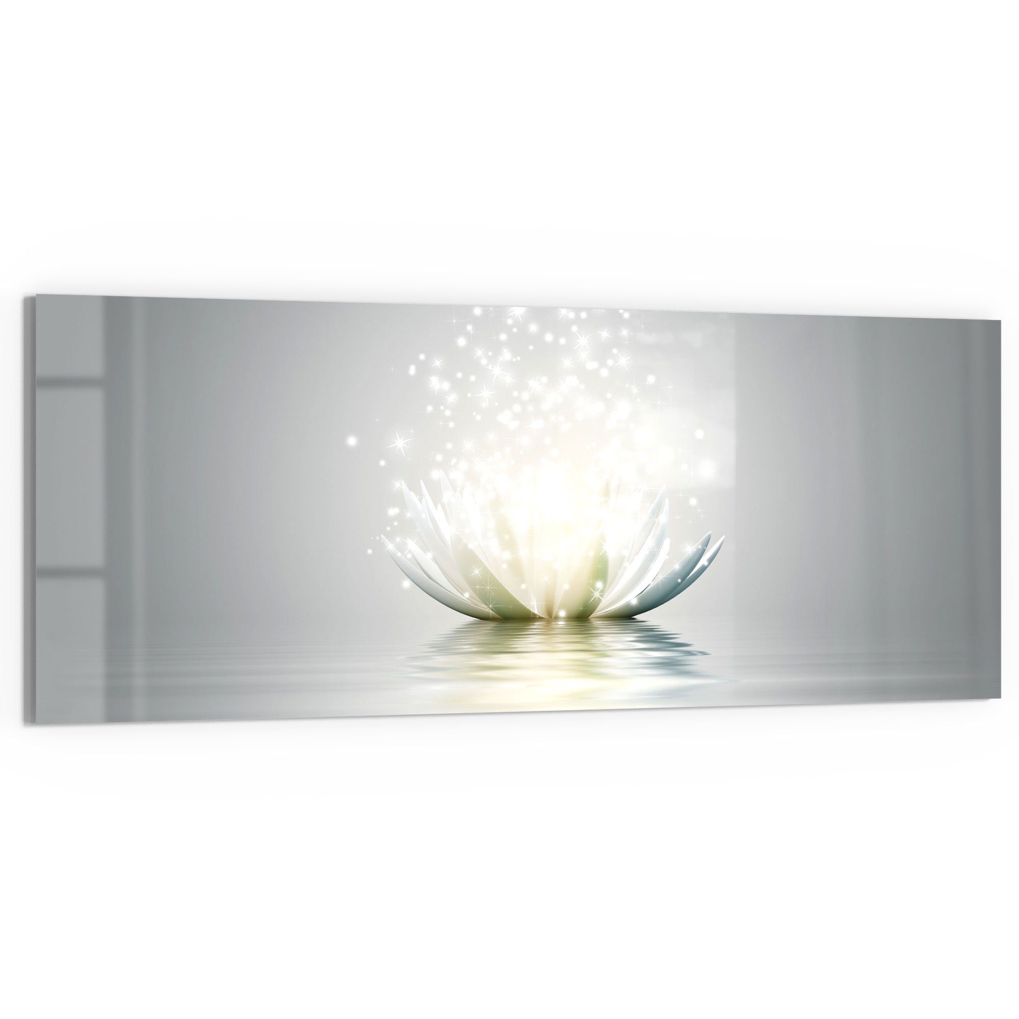 DEQORI Glasbild 'Funkelnde Lotusblüte', 'Funkelnde Lotusblüte', günstig online kaufen