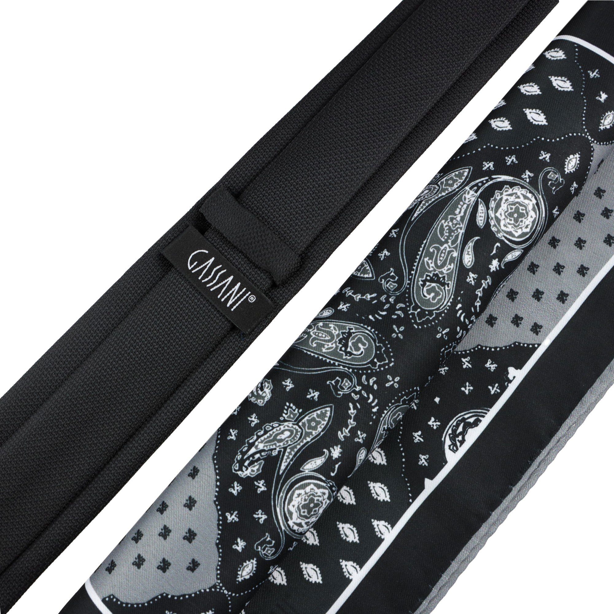 GASSANI Krawatte Herren-Krawatte Rips Fine Karo, z. Anzug Schmal Slim, Uni Seide Touch (Set, 2-St., Gepunktet, 2, Getupft, Paisley, Bunt, Geblümt, Schlips, Eins – Bild 2 von 5