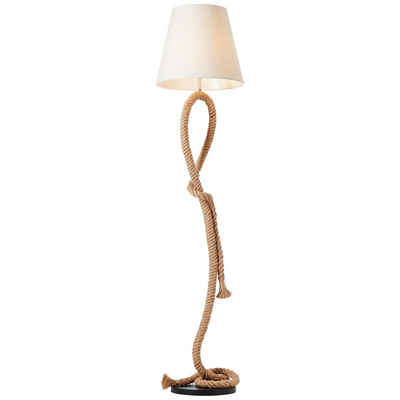 Brilliant Stehlampe Sailor, ohne Leuchtmittel, 175 cm Höhe, Ø 40 cm, E27, Seil/Textil/Metall, natur/weiß