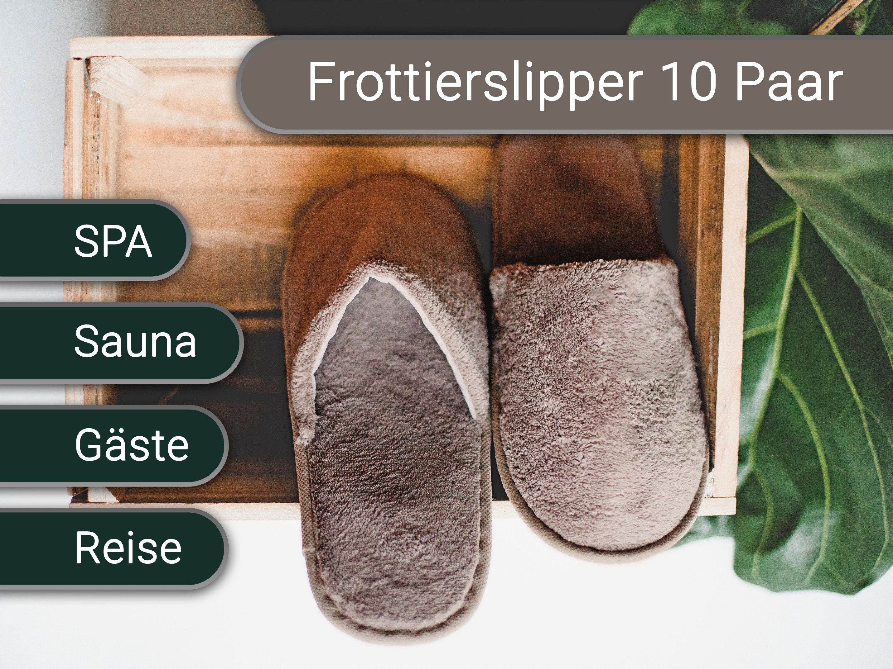 ZOLLNER Pantoffel (10-tlg) 100% Polyester, vom Hotelwäschespezialisten
