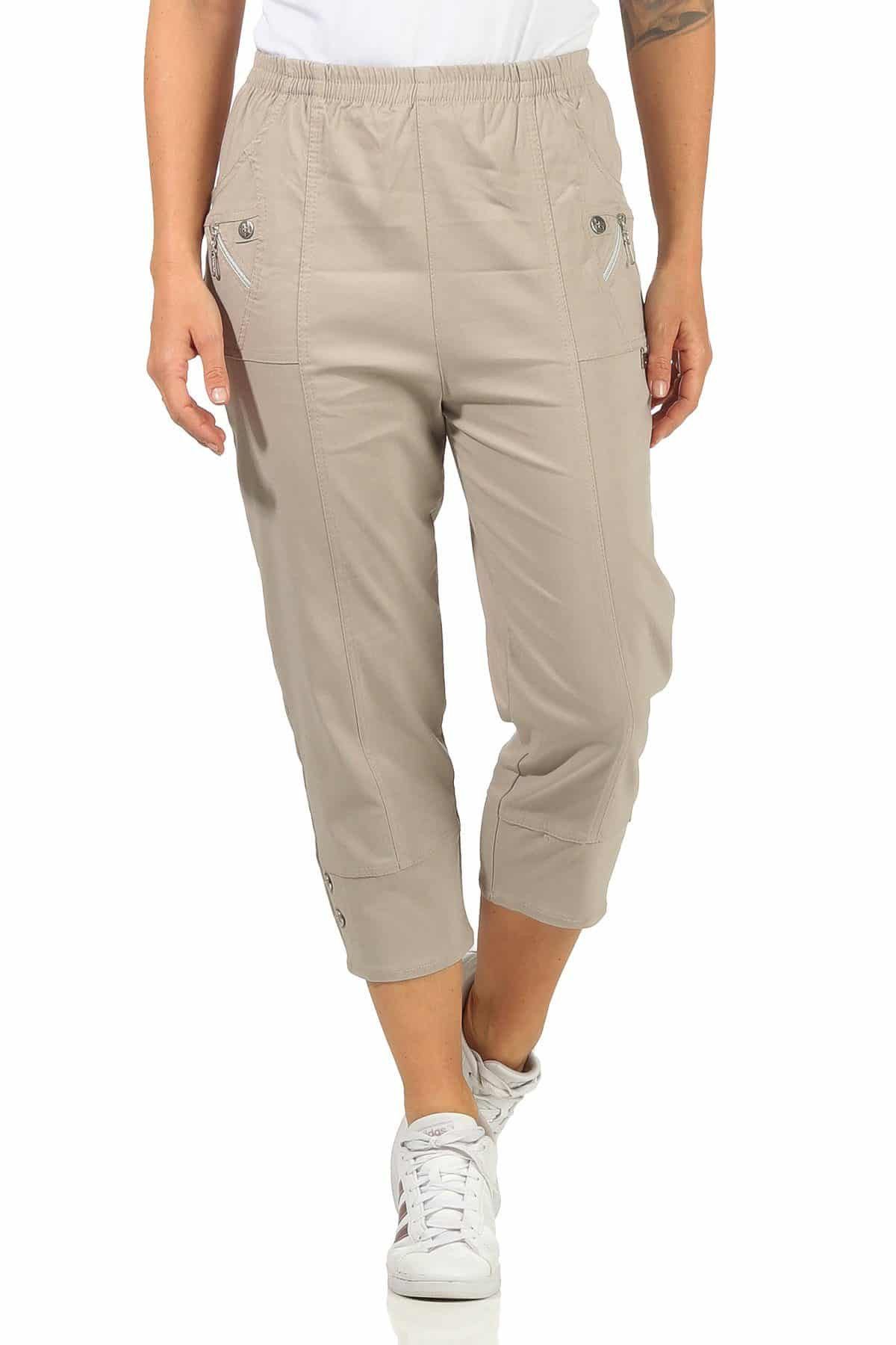 Cherry Berry Caprihose Damen Sommerhose 3/4 Freizeit Hose mit Stretch im Regular fit in den Größen 38/40 bis 52/54 erhältlich