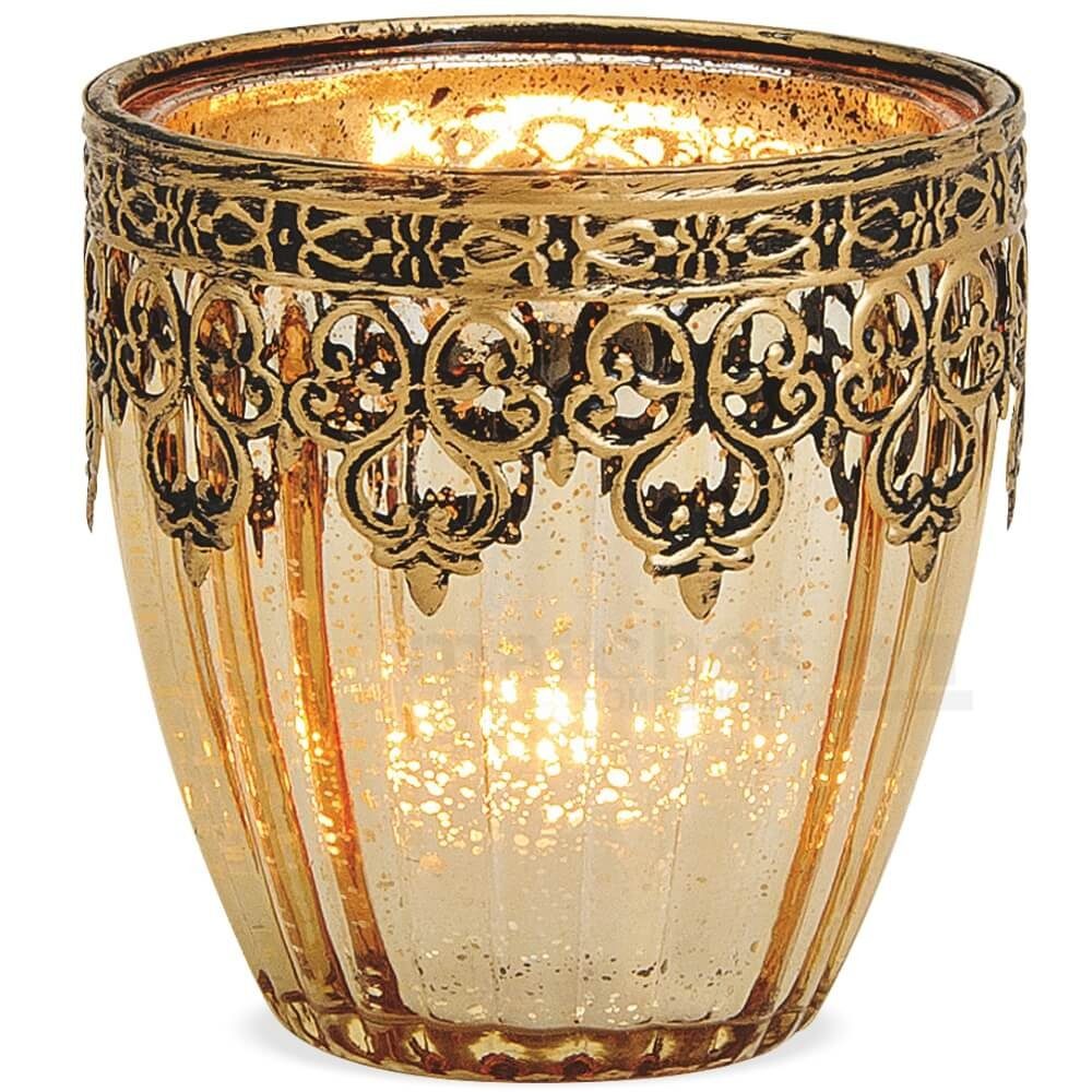 Kerzenhalter Windlicht Orientalisch Metalldekor 9 cm