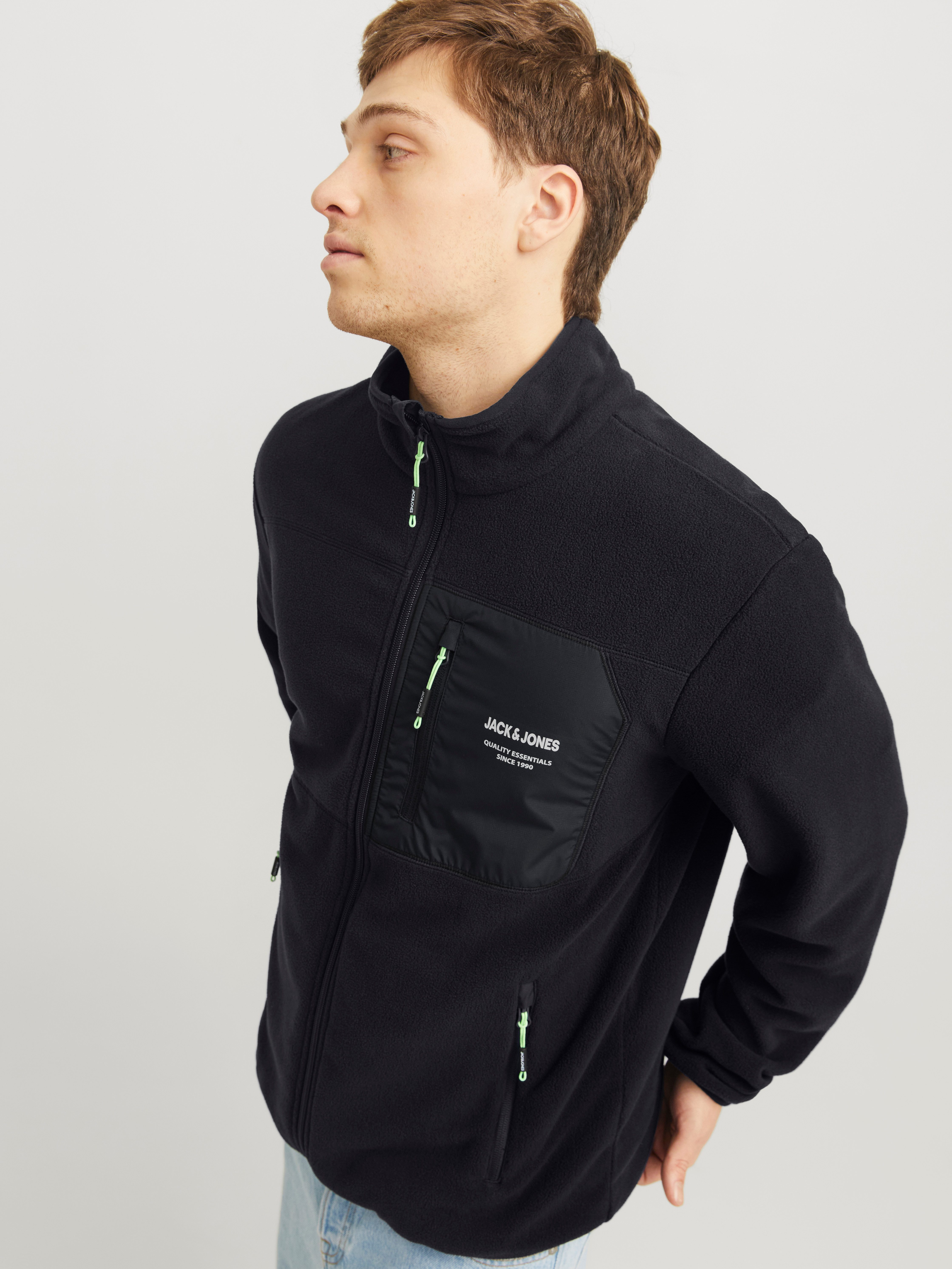 Jack & Jones Outdoorjacke JJTHEO – Fleecejacke mit Stehkragen und Logoprint günstig online kaufen