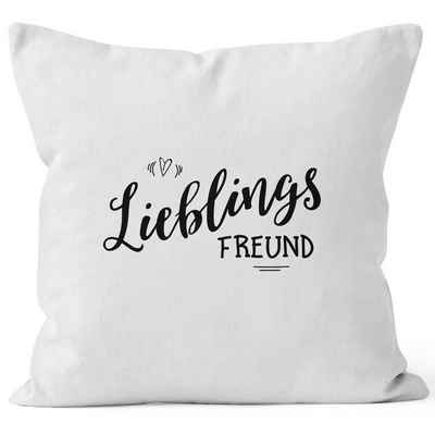 MoonWorks Dekokissen Kissenbezug Lieblingsfreund Geschenk Freundschaft Partner Freund Kissen-Hülle Deko-Kissen 40x40 Baumwolle MoonWorks®