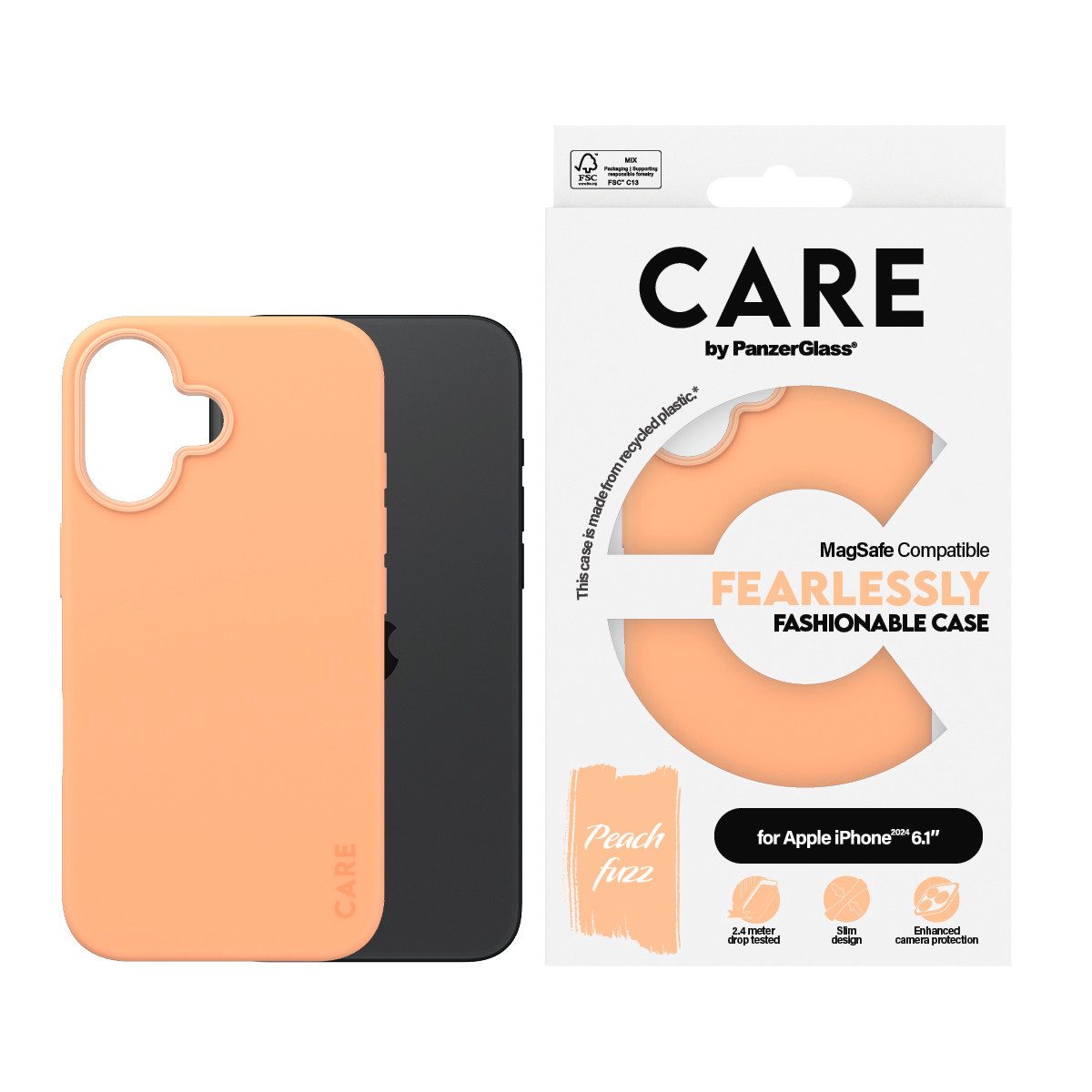CARE by PanzerGlass Handyhülle Fashionable Case für Apple iPhone 16, Backcover, Schutzhülle, Handyschutzhülle, Case, Schutzcase, stoßfest