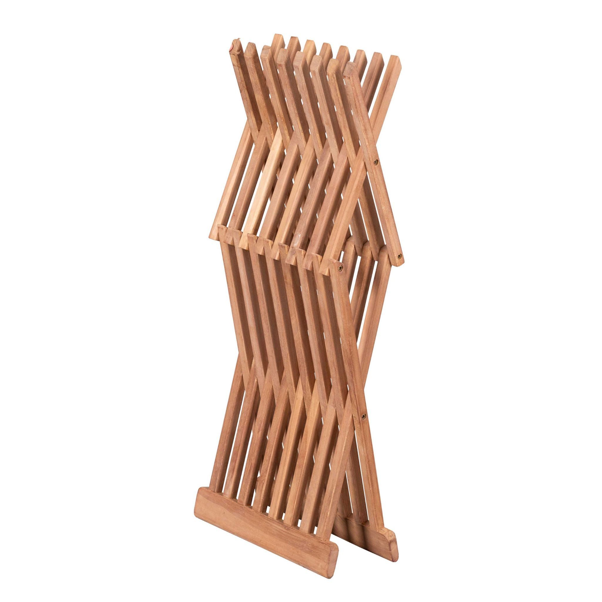 MR.DEKO Beistelltisch Teak klappbar Fishbone – 40x40 cm, kleiner Gartentisch für Balkon (Ideal zu Deckchairs kombinierbar – für drinnen & draußen geeignet, 1-St), Plantagen-Teak – wetterfest, vielseitig, 51 cm hoch