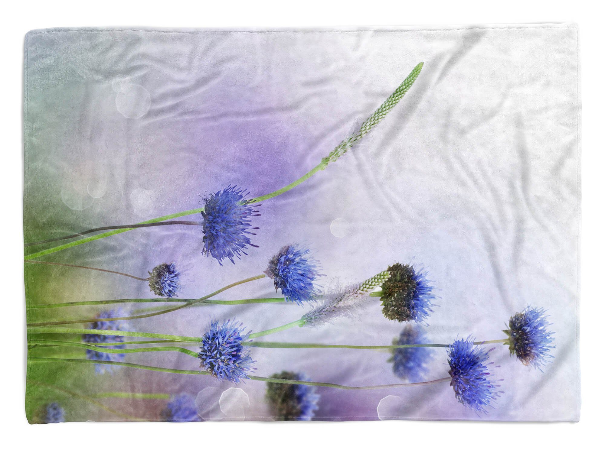 Feldblumen Strandhandtuch mit Saunatuch Handtücher Handtuch Sinus Wildblu, Art (1-St), Baumwolle-Polyester-Mix Kuscheldecke Handtuch Fotomotiv