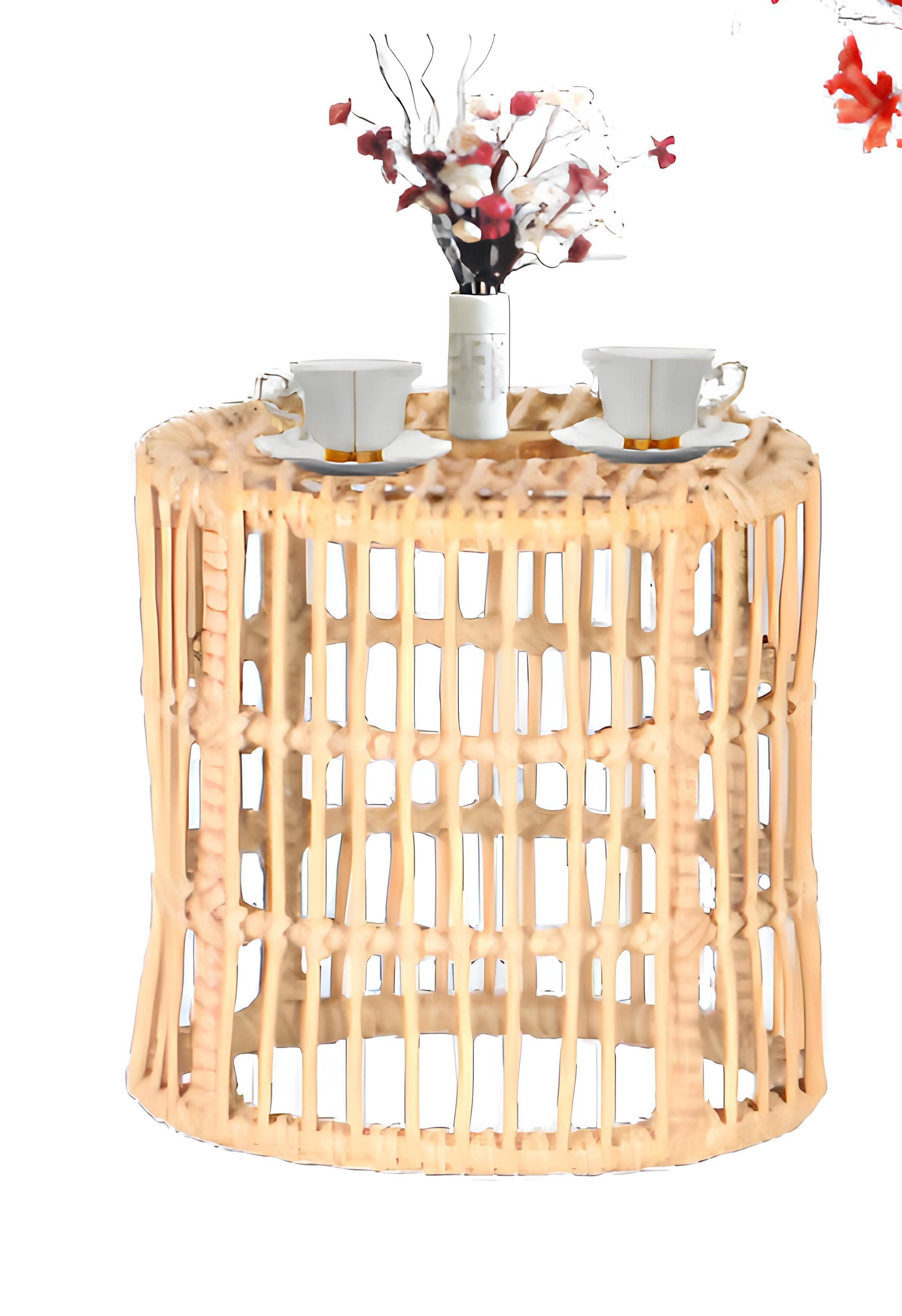 Xlmoebel Couchtisch Beistelltisch aus Rattan in Beige für den Garten (Couchtisch, Couchtisch), Hergestellt in Europa