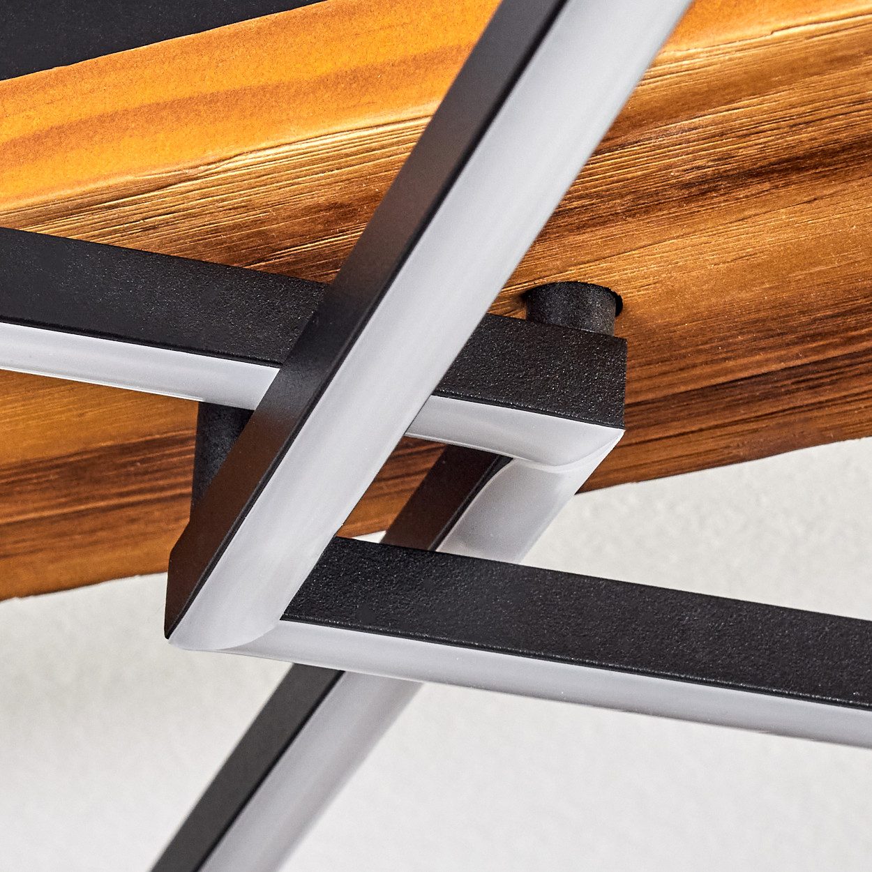 hofstein Deckenleuchte Deckenlampe aus Metall/Holz/Kunststoff in Dunkelbraun/Schwarz/Weiß, ohne Leuchtmittel, 3000 Kelvin, Leuchte im modernen Design, 56W, 7600 – Bild 5 von 5