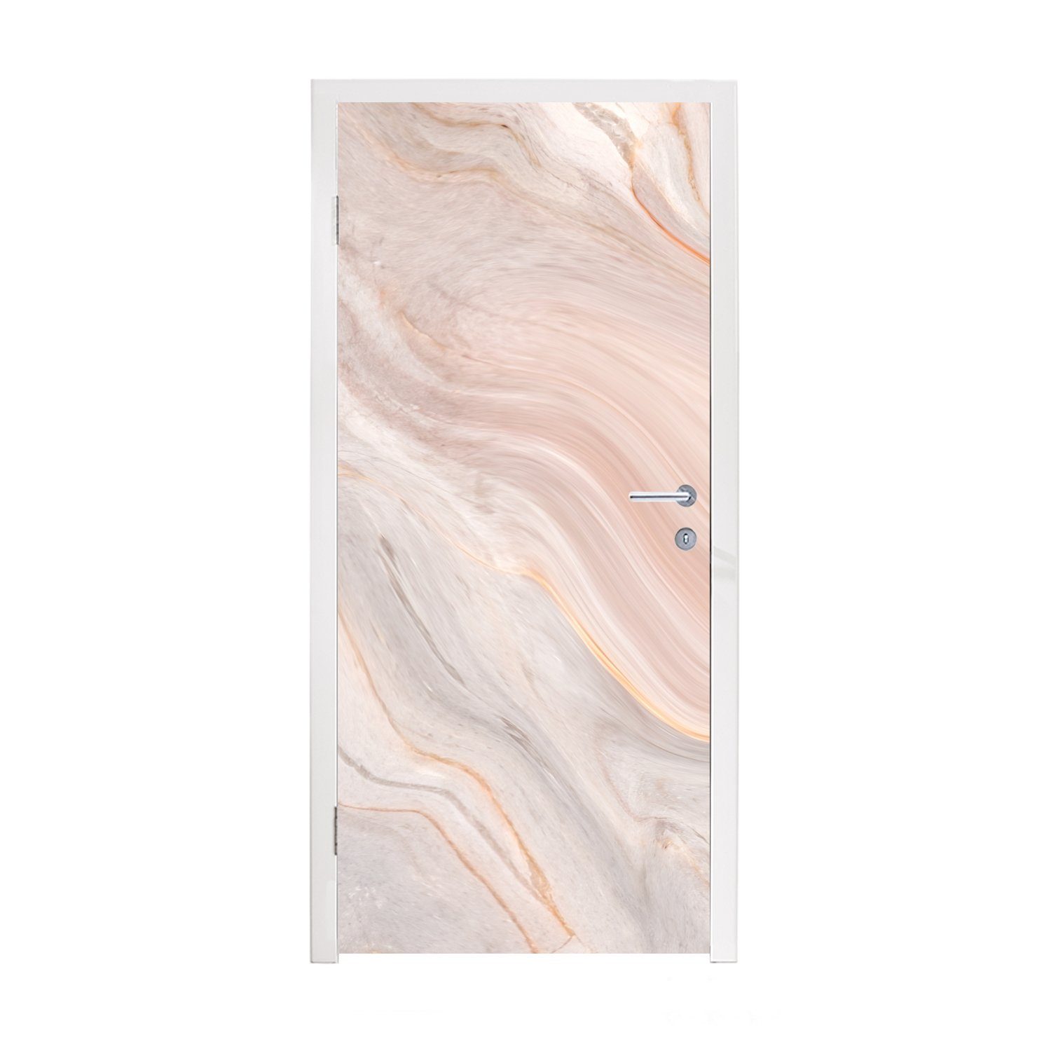 MuchoWow Türtapete Marmor - Muster - Pastell - Abstrakt - Marmoroptik - Luxe, Matt, bedruckt, (1 St), Fototapete für Tür, Türaufkleber, 75x205 cm